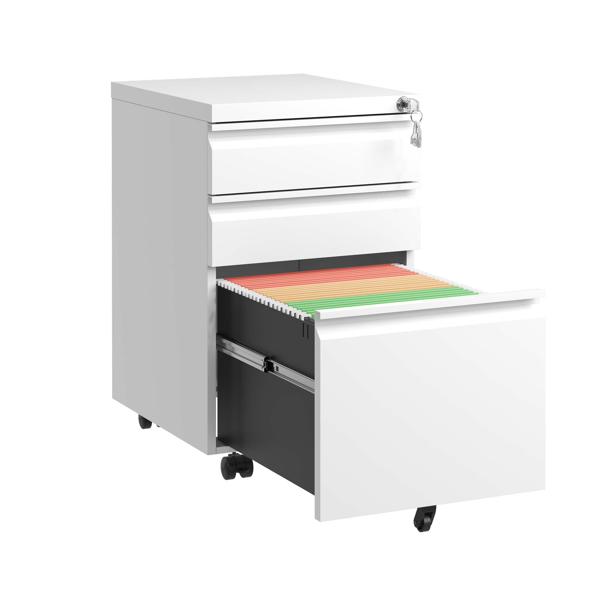 Metal Drawer Mobile File Cabinet With Lock For Home Office Organizer - Best Buy Furniture