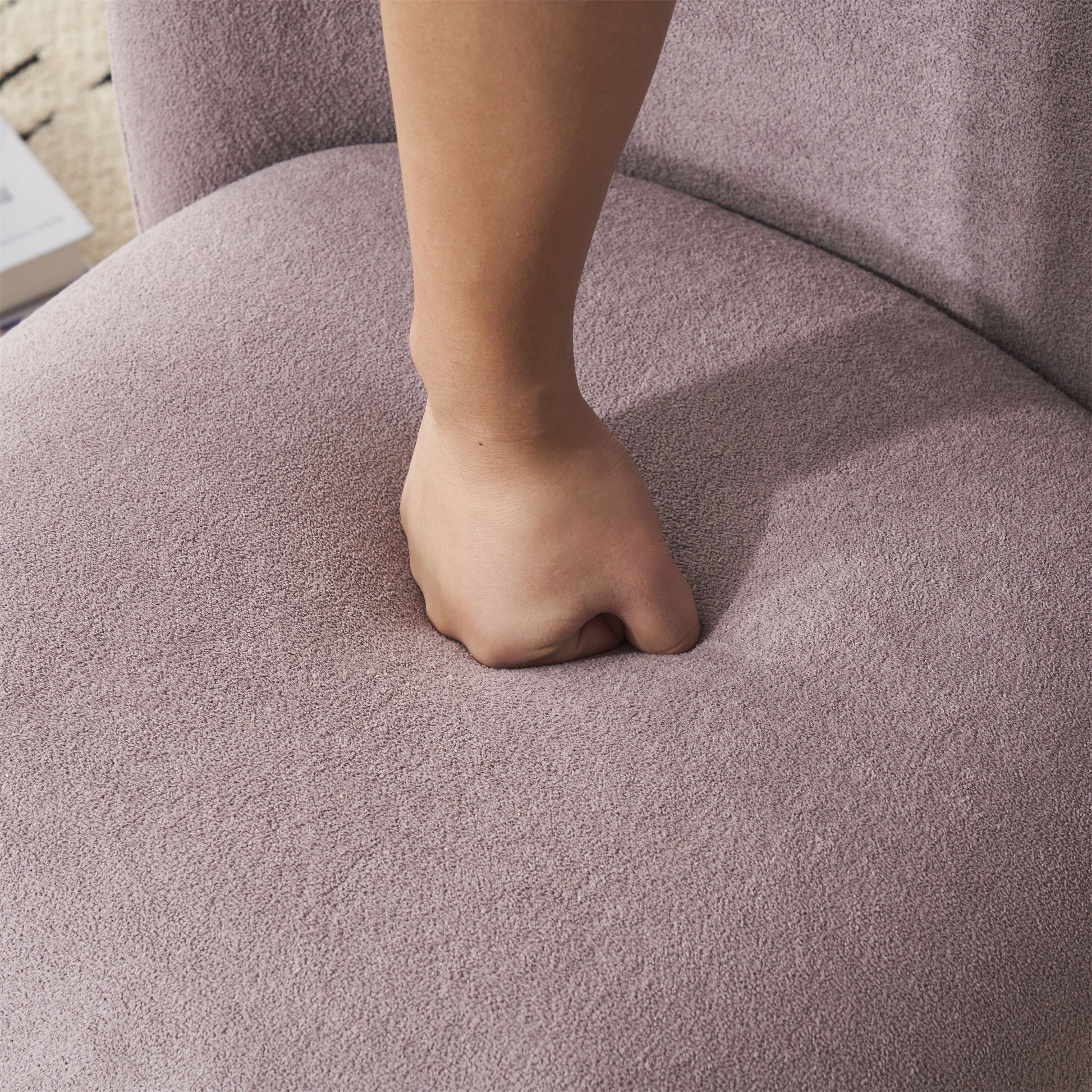 Modern Low Back Accent Upholstered Armless Living Room Chairs, Round Feet - Best Buy Furniture