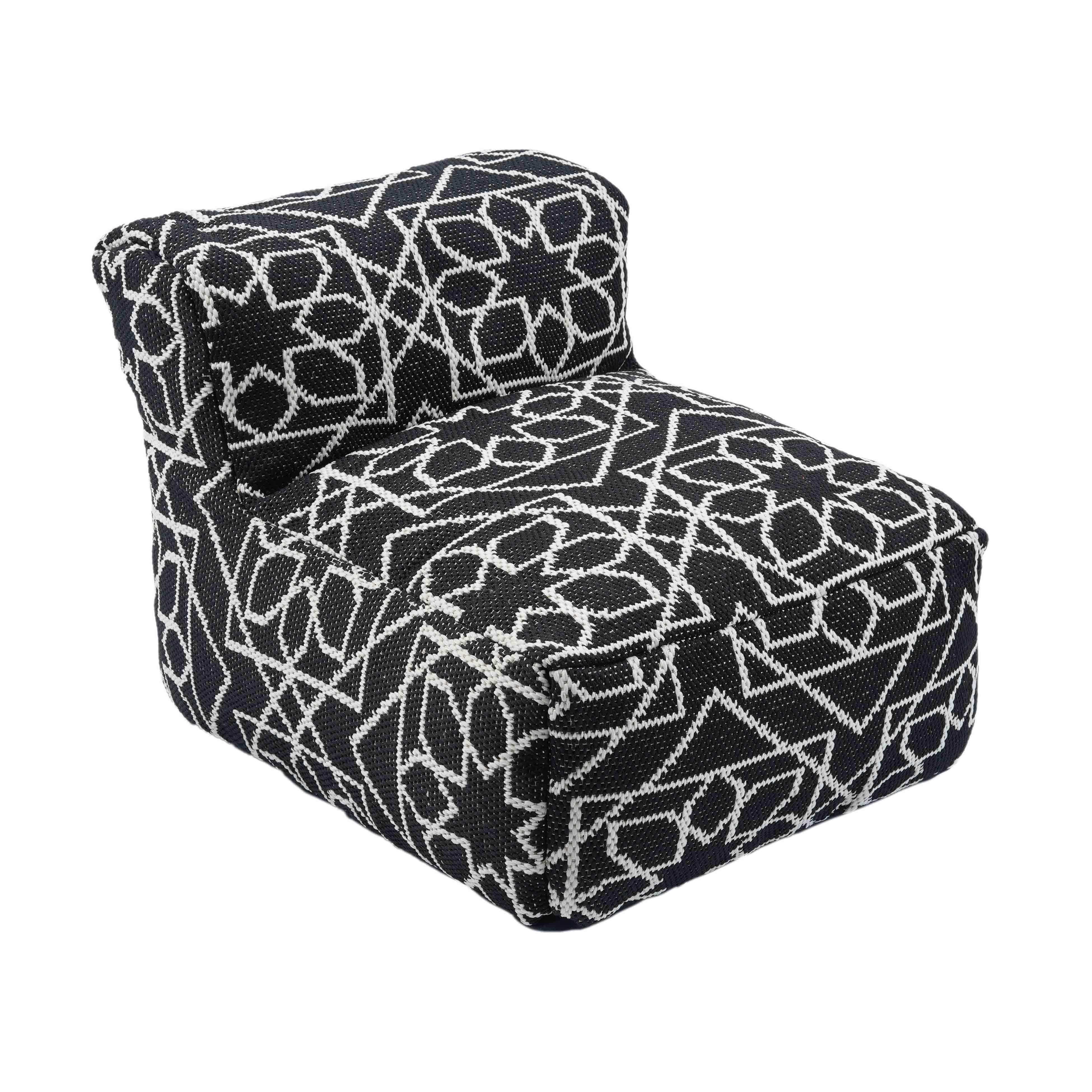 Chiara - Outdoor Accent Pouf - Black - Best Buy Furniture