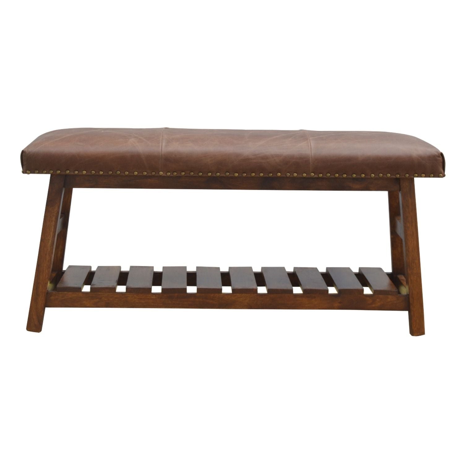 Buffalo - Hide Hallway Bench - Brown - Best Buy Furniture