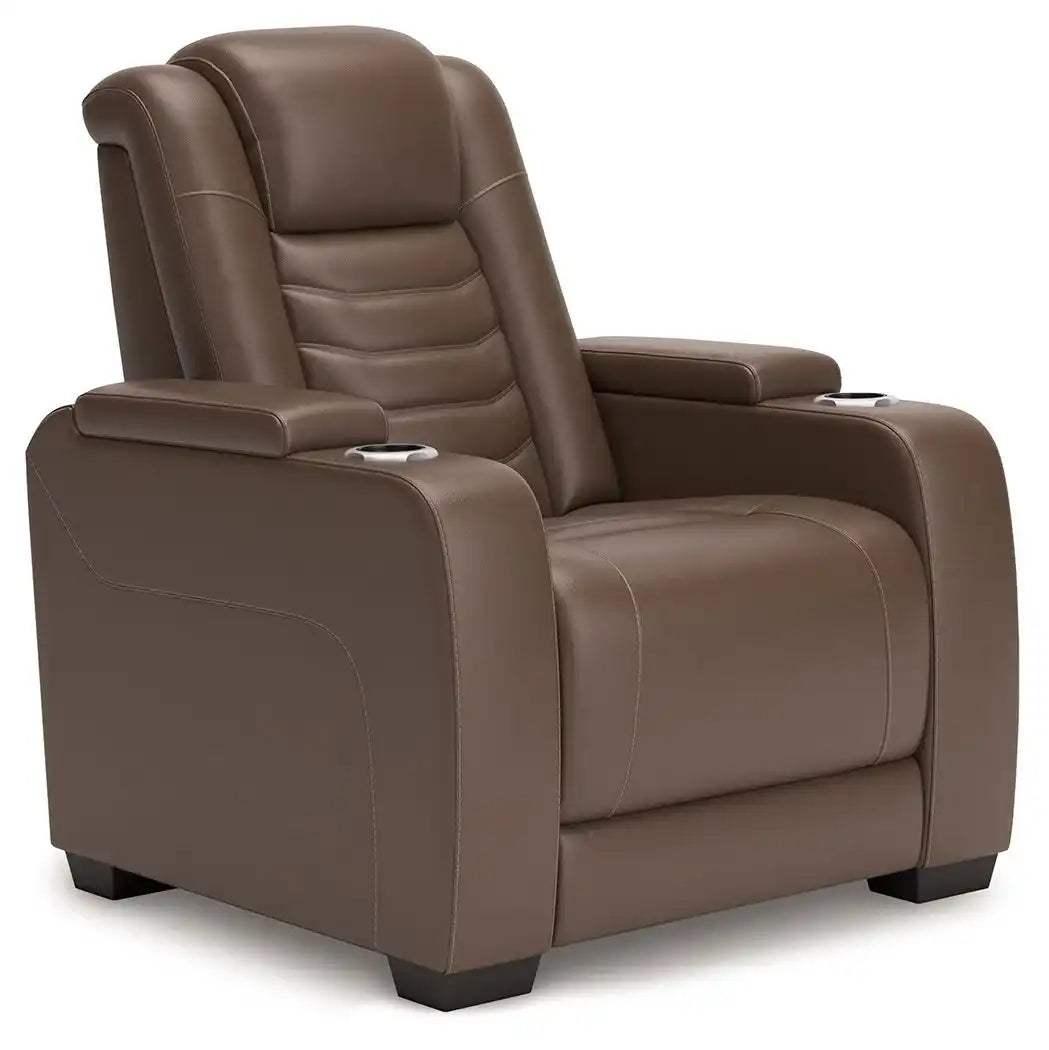 High Impact - Power Recliner / Adj Headrest - Tobacco - Best Buy Furniture