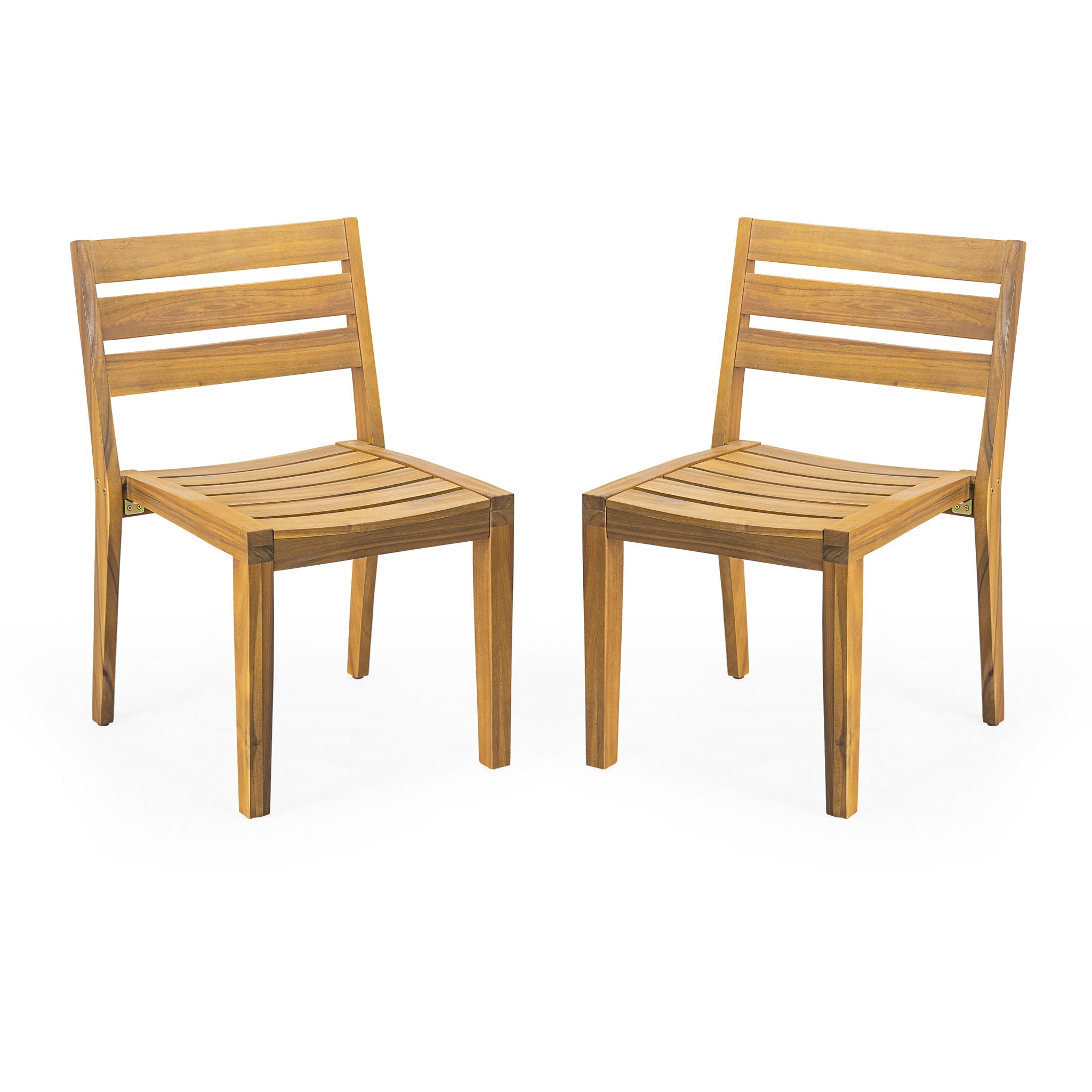 Outdoor Dining Side Chair (Set of 2) - Teak Finish - Best Buy Furniture