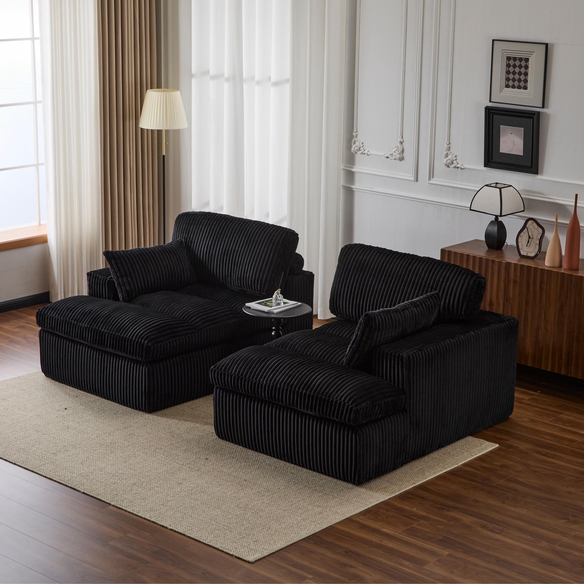 Double Chaise Lounge Chair, Oversized Upholstered Sleeper Cloud Couch - Best Buy Furniture