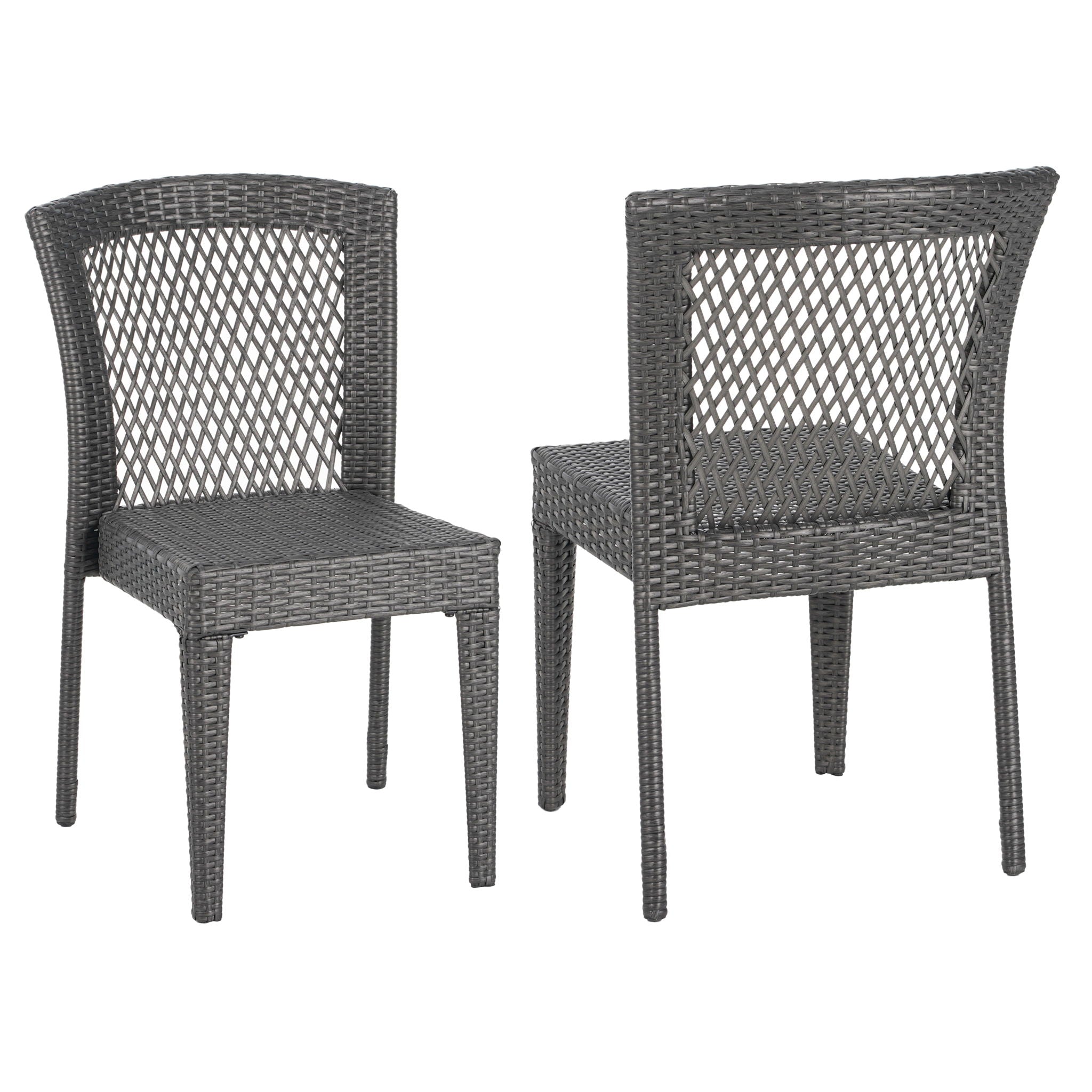 Farley - Stacking Sidechair (Set of 2) With Open Backrests - Gray - Best Buy Furniture