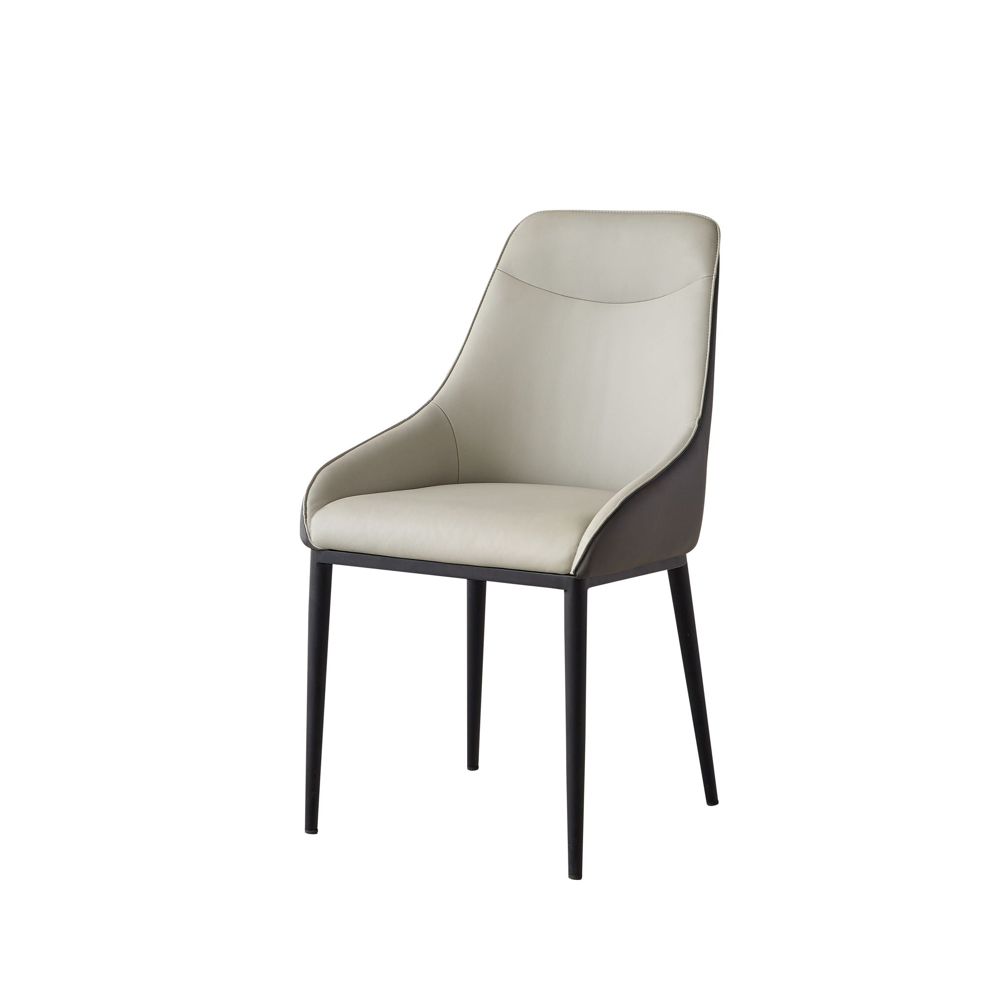 Modern Dining Chair Set Upholstered Seats Steel Metal Legs 2 Tone Contemporary Kitchen Living Room Furniture (Set of 2) - Black / Gray - Best Buy Furniture