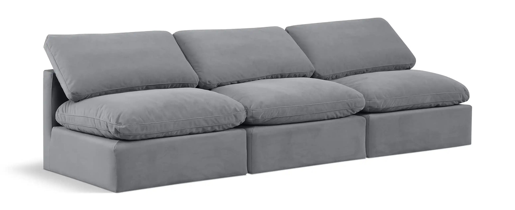 Indulge - Velvet 3 Seat Modular Armless Sofa - Best Buy Furniture