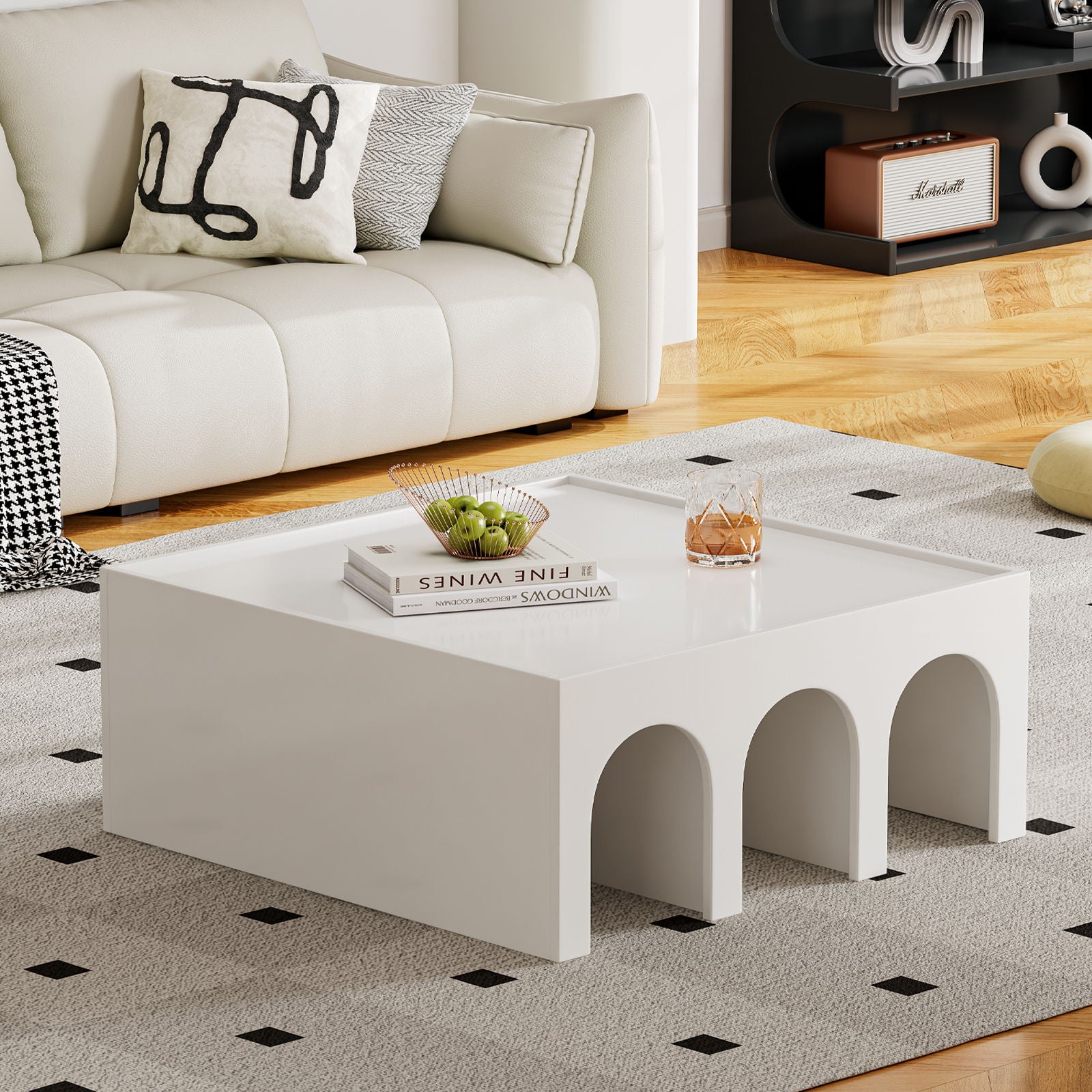 Multifunctional 4 Tier Book Shelf & Coffee Table For Living Room Bedroom Dining Room Study Entryway, Creative Furniture Floor Bookshelf, Minimalist Organizer Storage Shelves - White - Best Buy Furniture