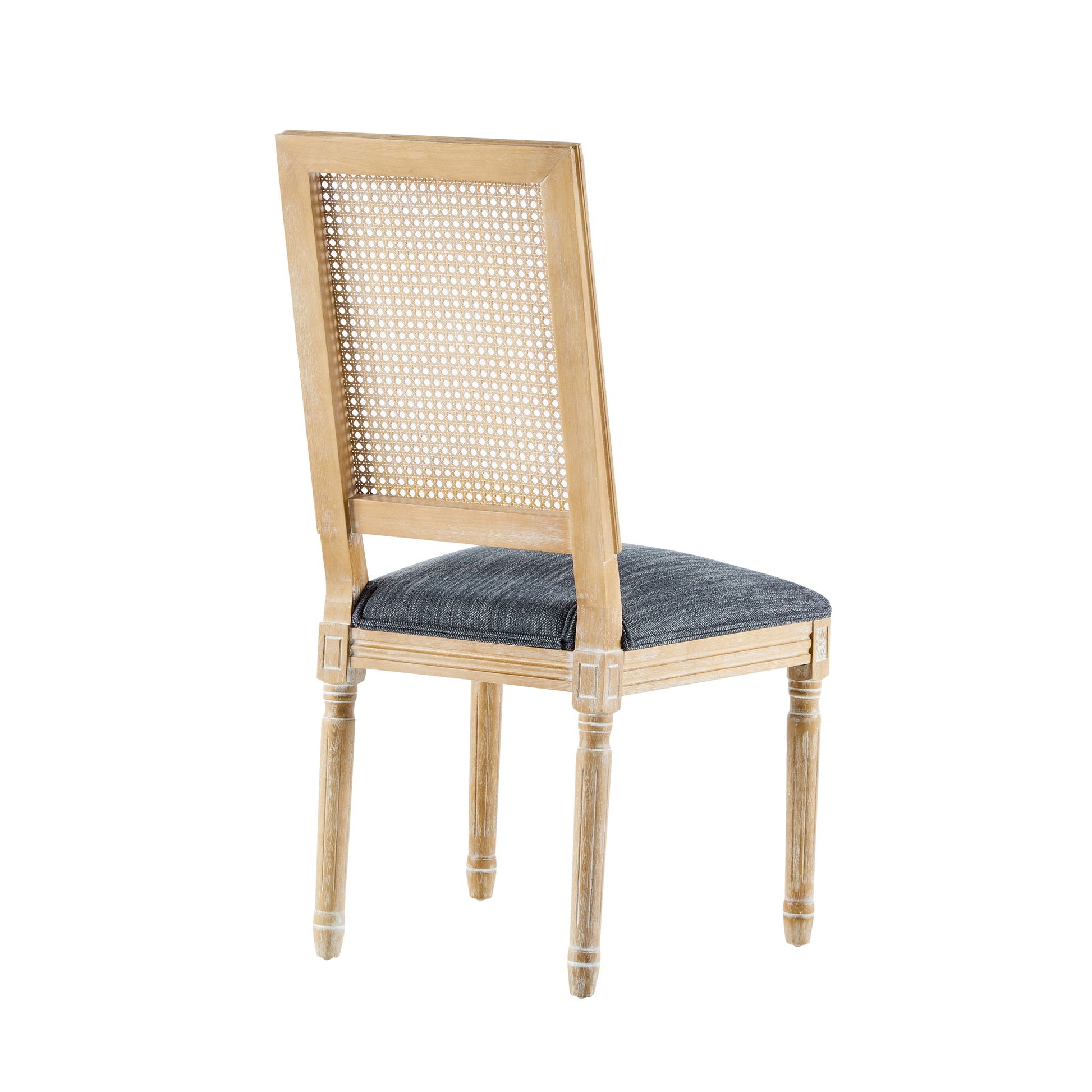 French Country Dining Chair With Rectangular Cane Backrest And Smooth Upholstered Seating - Best Buy Furniture