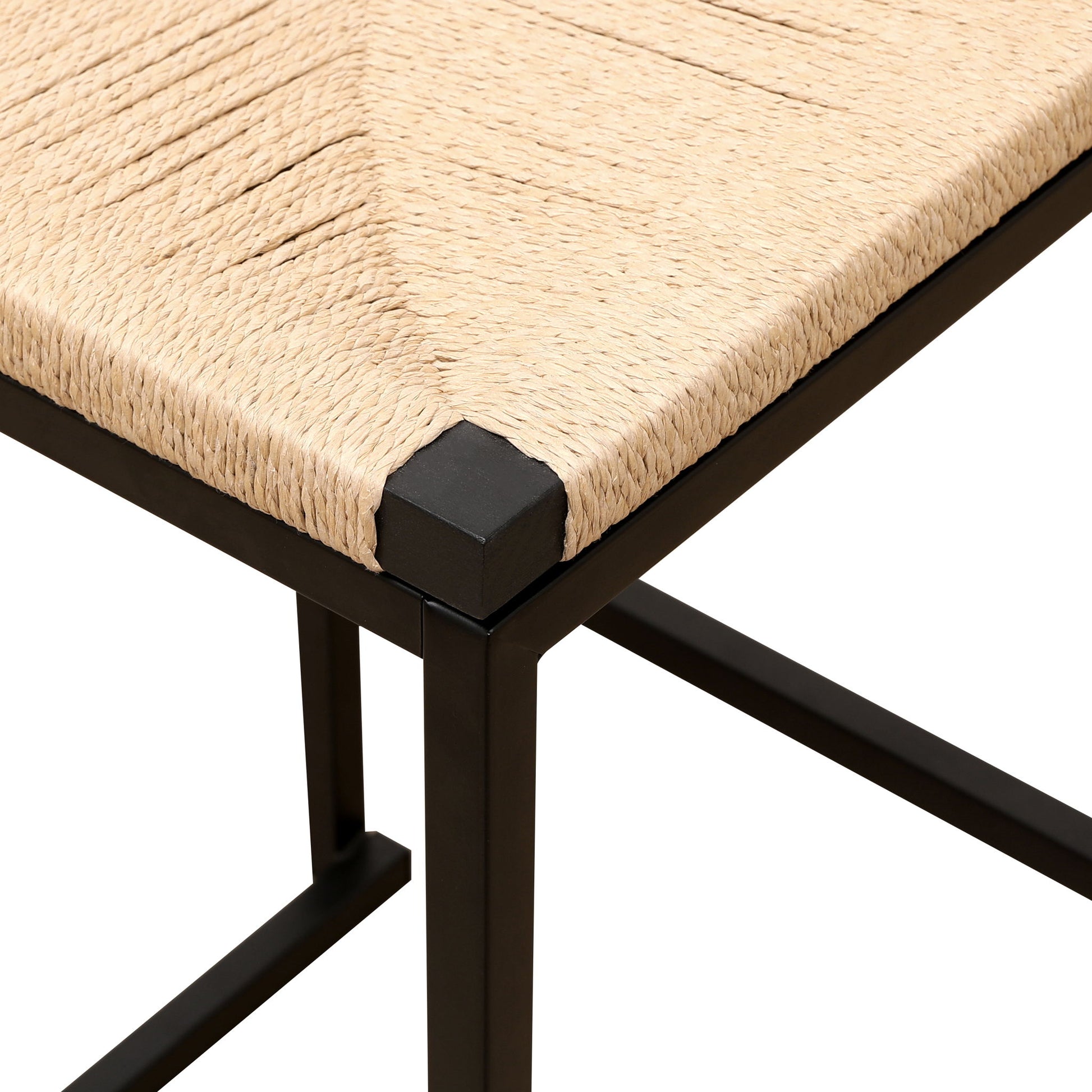 Stylish (Set of 2) Bar Stools With Backrest And Paper Rope Woven Seat, Counter Height Dining Chairs For Kitchen - Natural - Best Buy Furniture