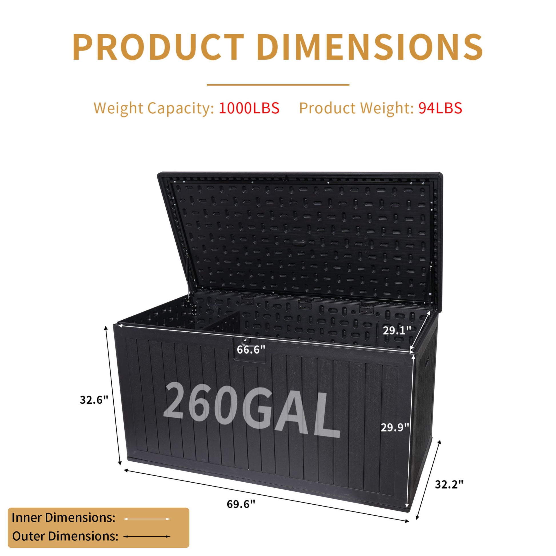 Outdoor Large Storage Box With Lockable Storage Containers - Best Buy Furniture