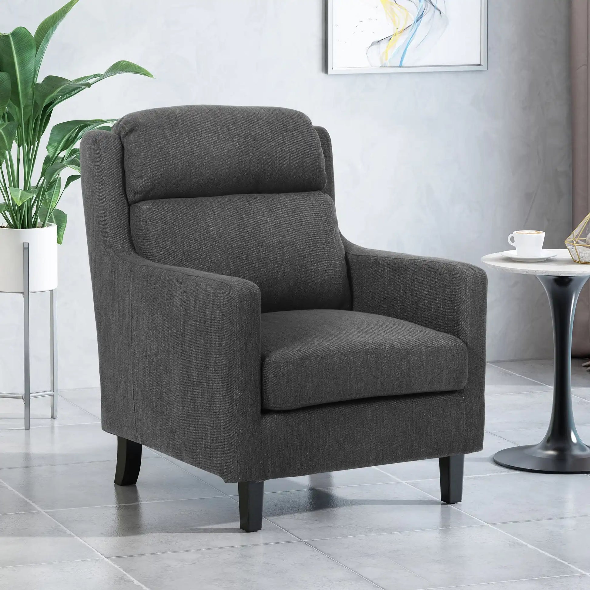 Contemporary Club Chair With Upholstered Fabric And Rubberwood Legs - Best Buy Furniture