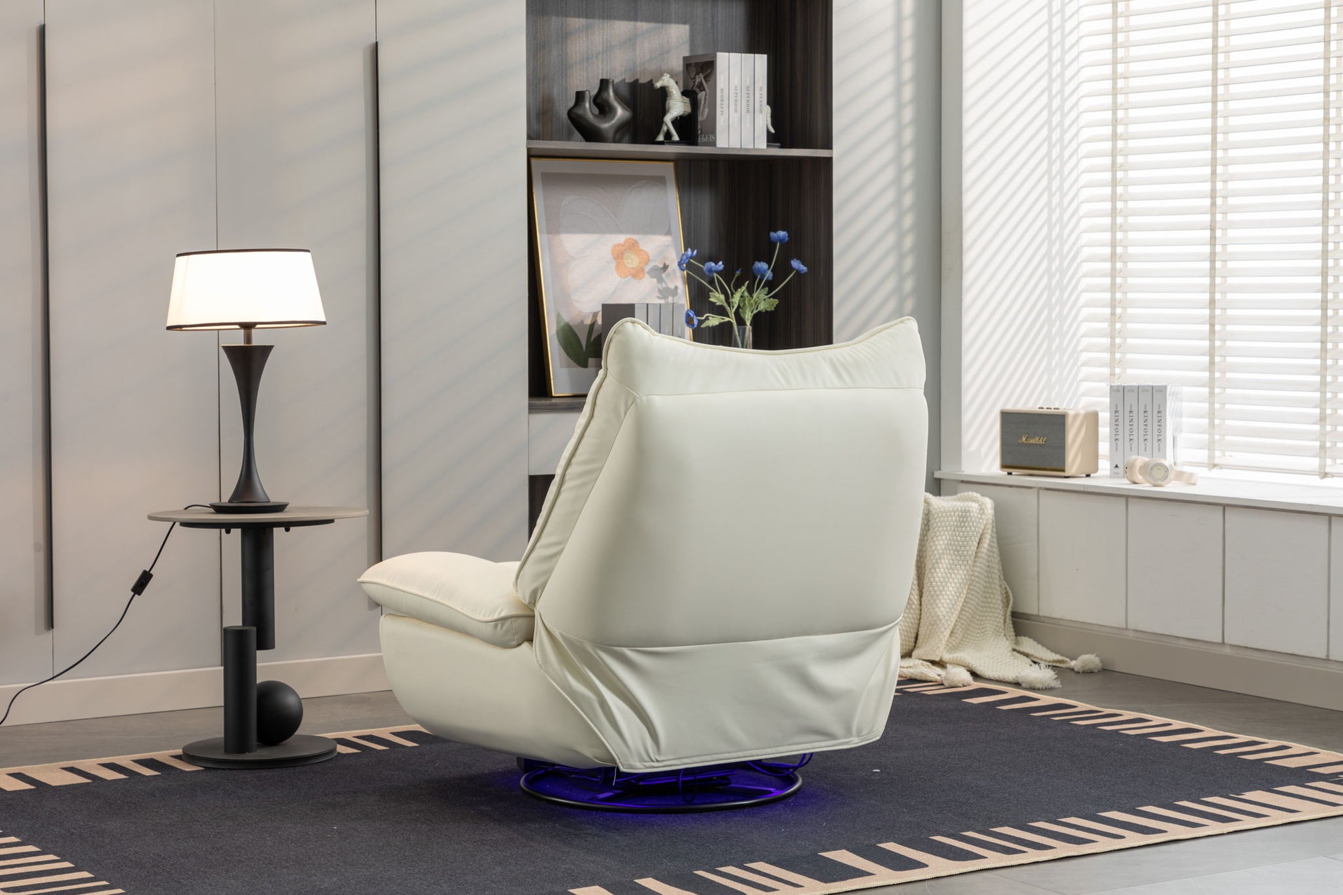 270 Swivel Glider Recliner Chair, Power Recliner Rocking Chair, USB Port Charge For Nursery Chair With Atmosphere Lamp For Living Room Bedroom Apartment - Best Buy Furniture