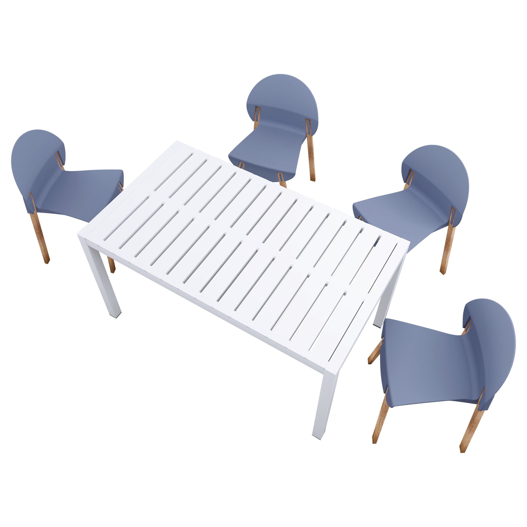 4 Piece Set Of Single Chairs With Long Table - Best Buy Furniture