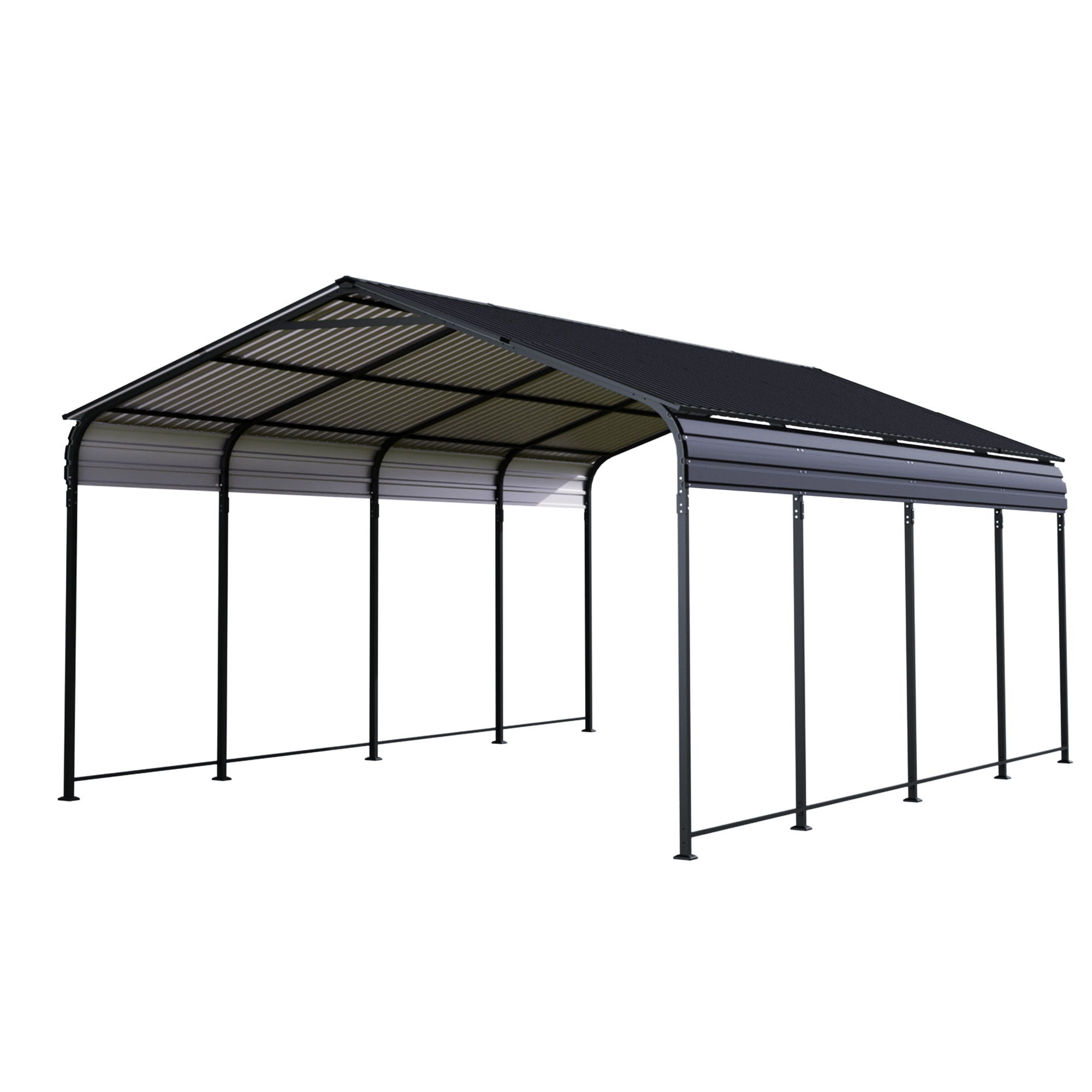 Heavy Duty Carport With Galvanized Roof And Enhanced Base - Anthracite - Best Buy Furniture