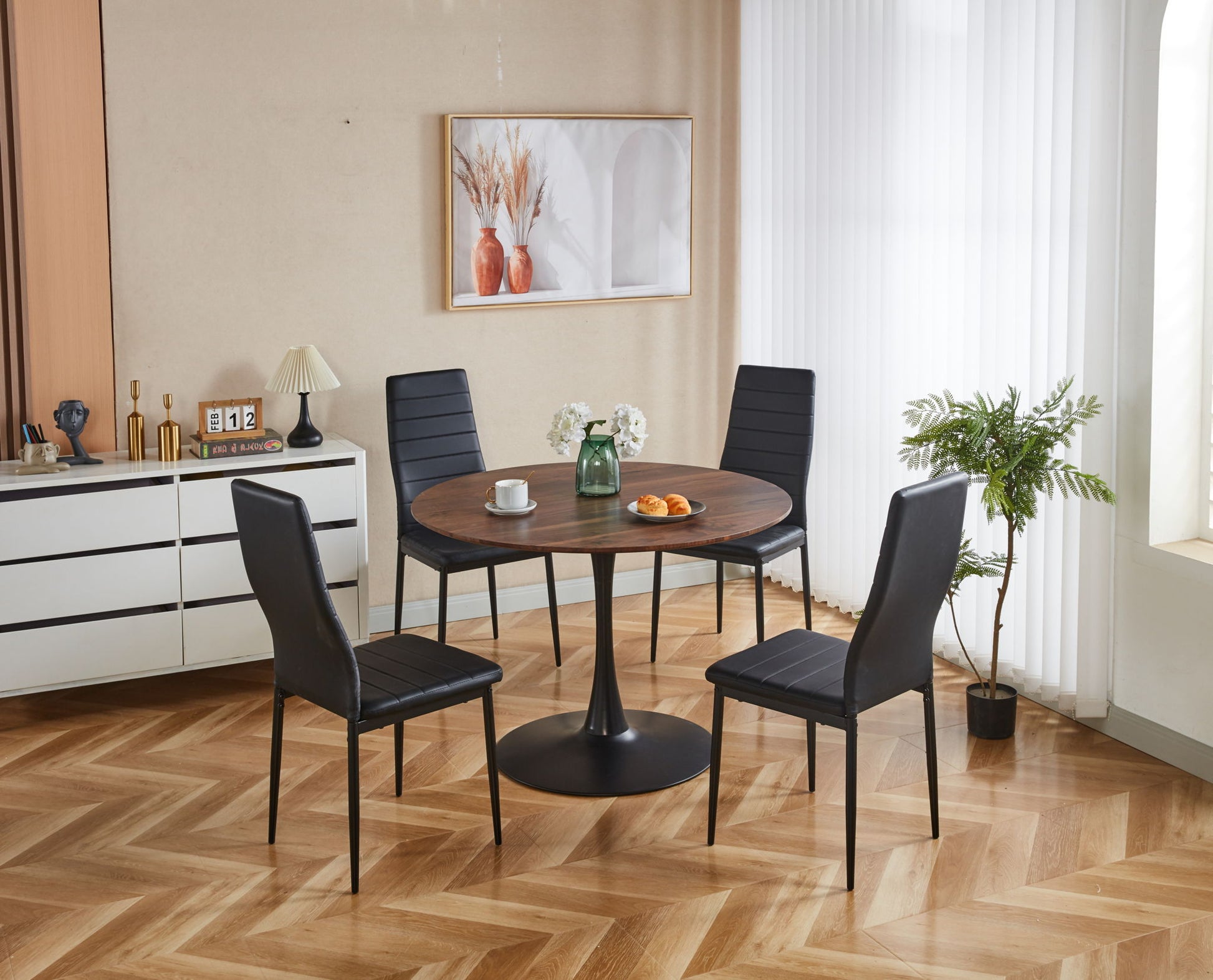 Tulip Table Mid-Century Dining Table With Round MDF Table Top, Pedestal Dining Table, End Table Leisure Coffee Table - Best Buy Furniture