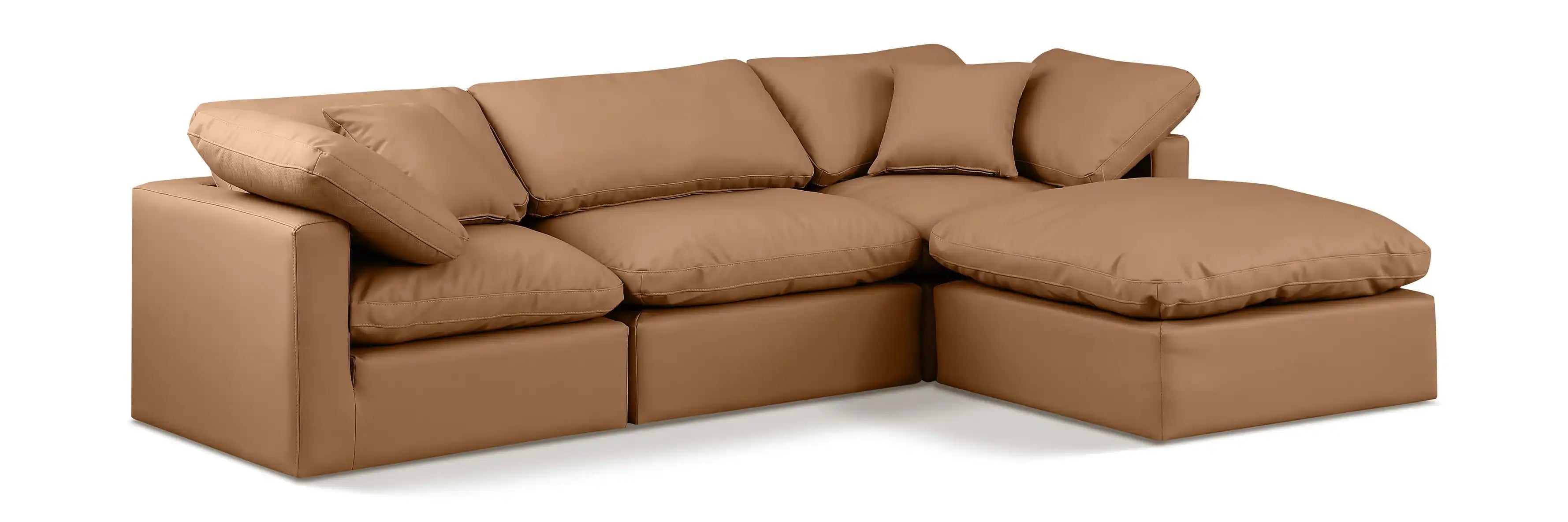 Indulge - Faux Leather 4 Piece Modular Sectional With Chaise - Best Buy Furniture
