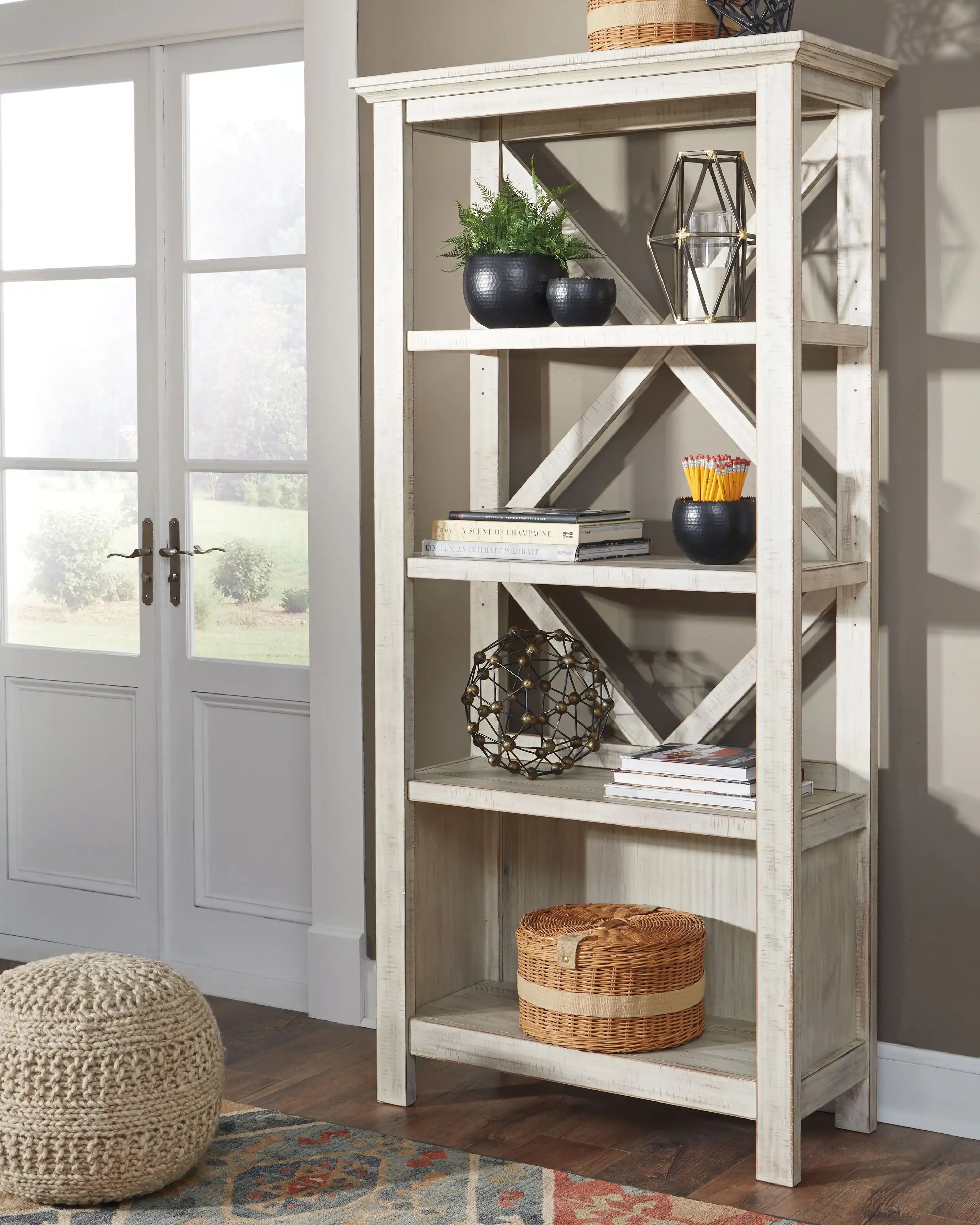 Carynhurst - Large Bookcase - Whitewash - Best Buy Furniture