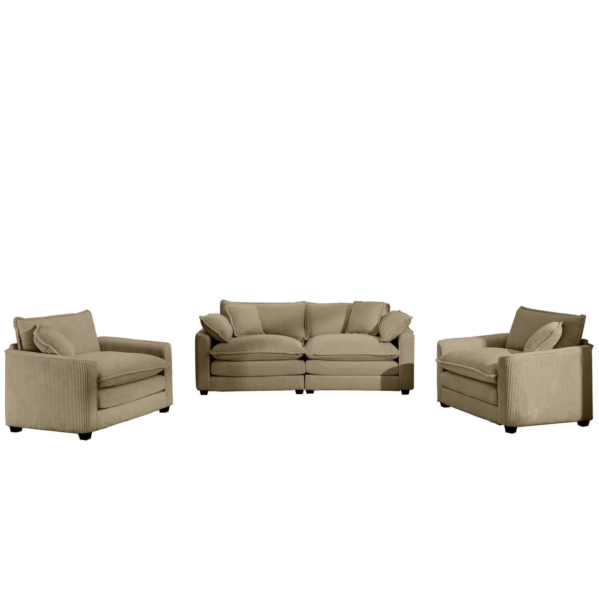 Elegant Corduroy Oversized Sectional Sofa Set With Deep Seats And Flexible Layout - Best Buy Furniture