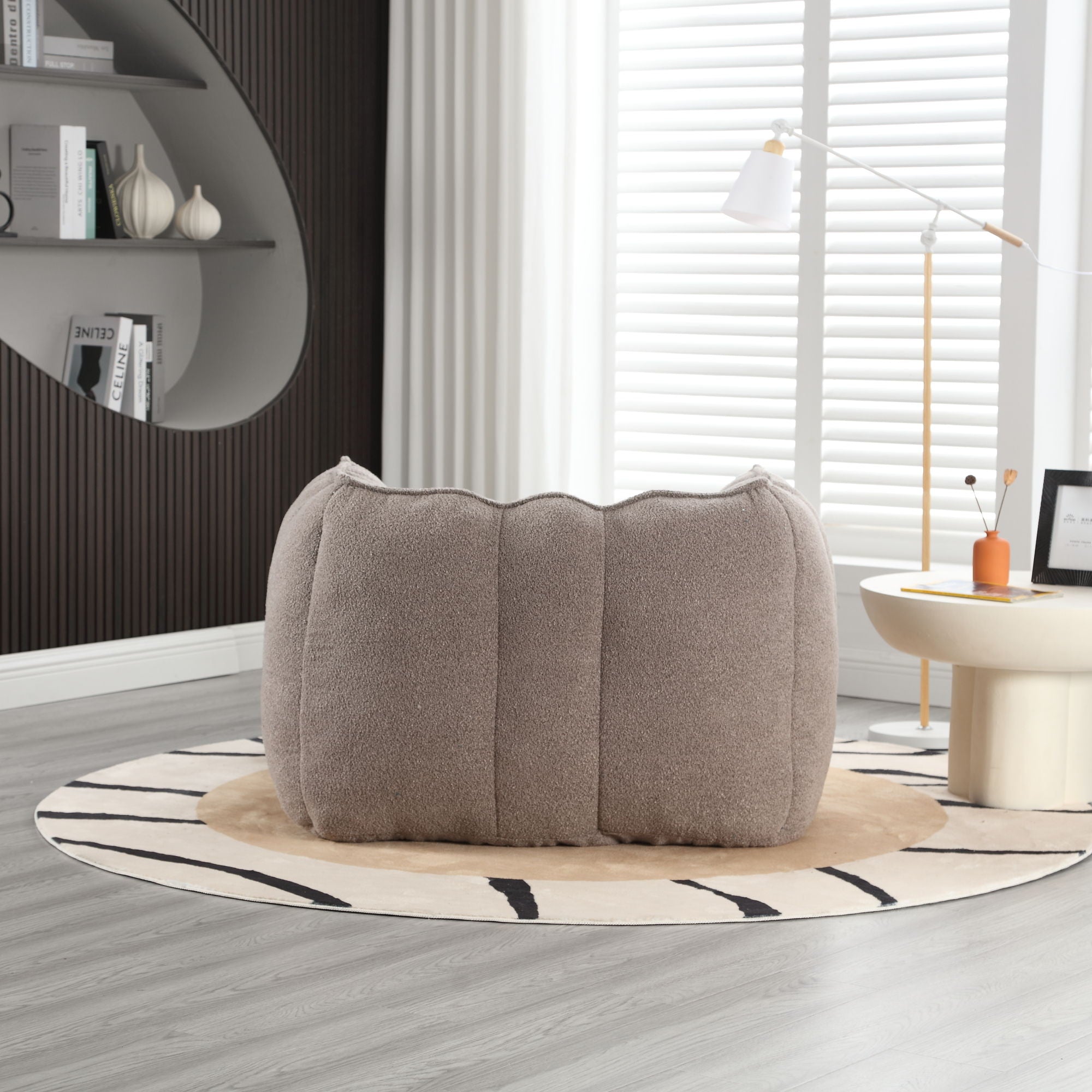 Soft Chenille Bean Bag Chair With High Resilient Foam