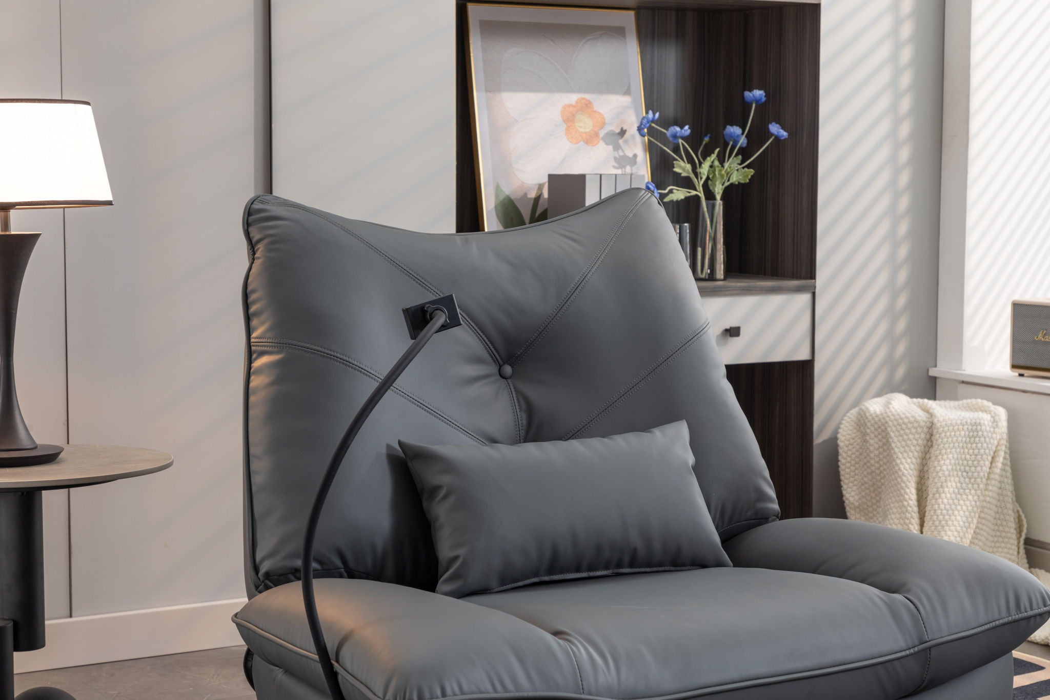 270 Swivel Glider Recliner Chair, Power Recliner Rocking Chair, USB Port Charge For Nursery Chair With Atmosphere Lamp For Living Room Bedroom Apartment - Best Buy Furniture