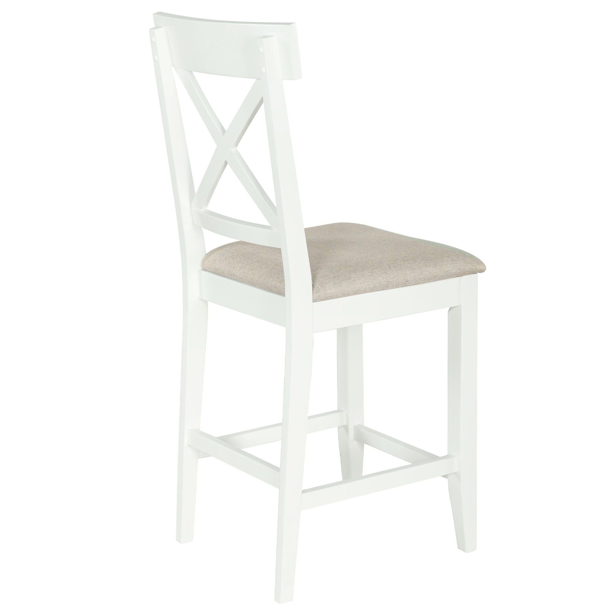 Solid Wood Farmhouse Counter Height Dining Table Set With 3 Tier Storage Shelves - Best Buy Furniture