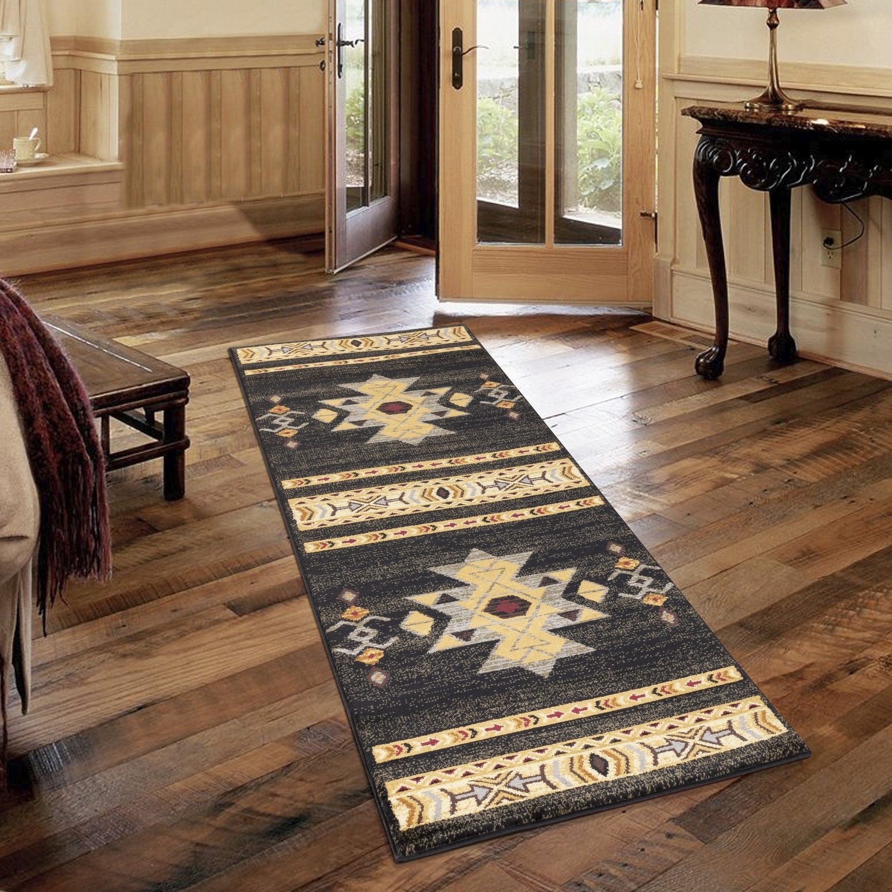 Tribes - 5'3" X 7'3" Southwest Area Rug - Black - Best Buy Furniture