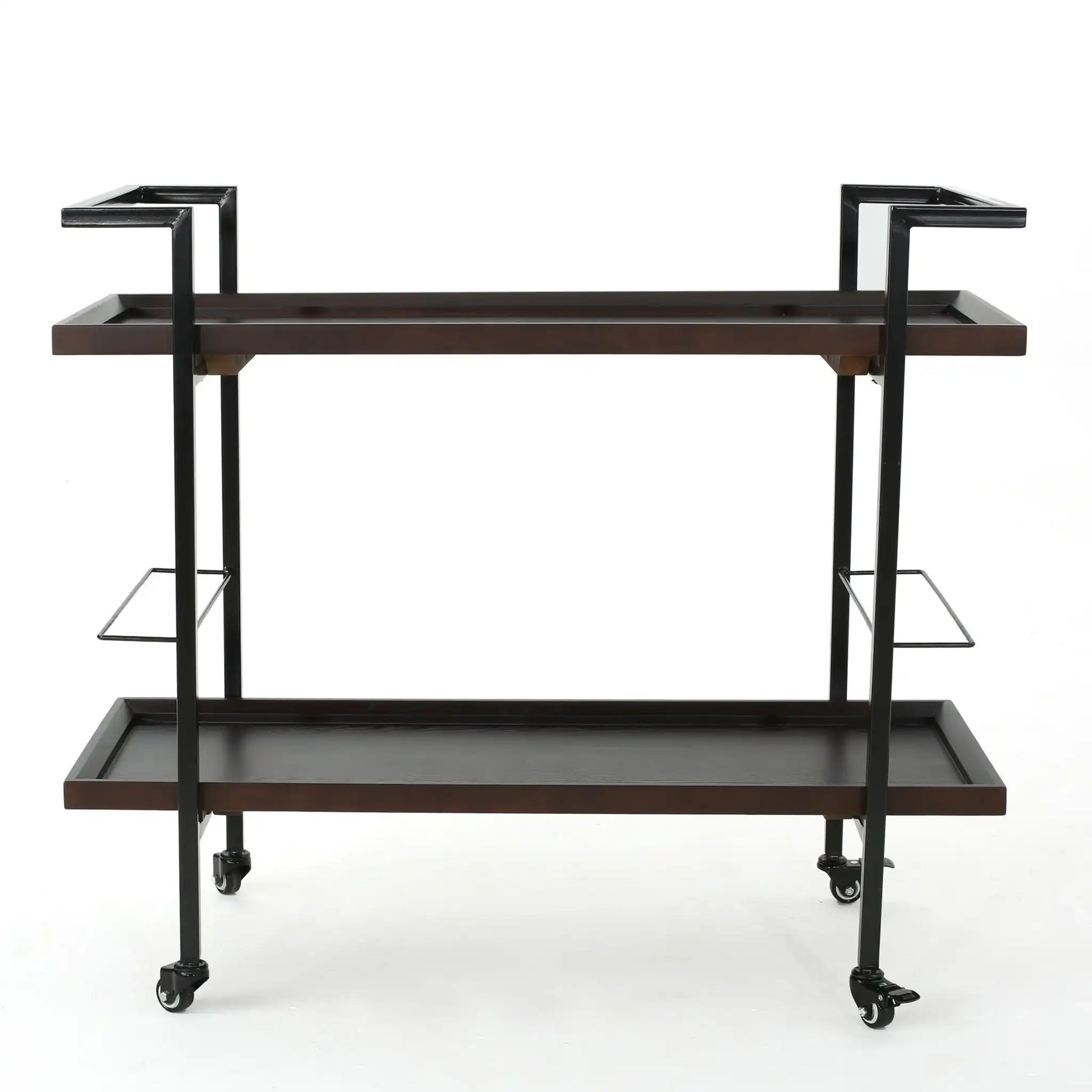 Modern Industrial Bar Cart With Shelving And Casters - Best Buy Furniture