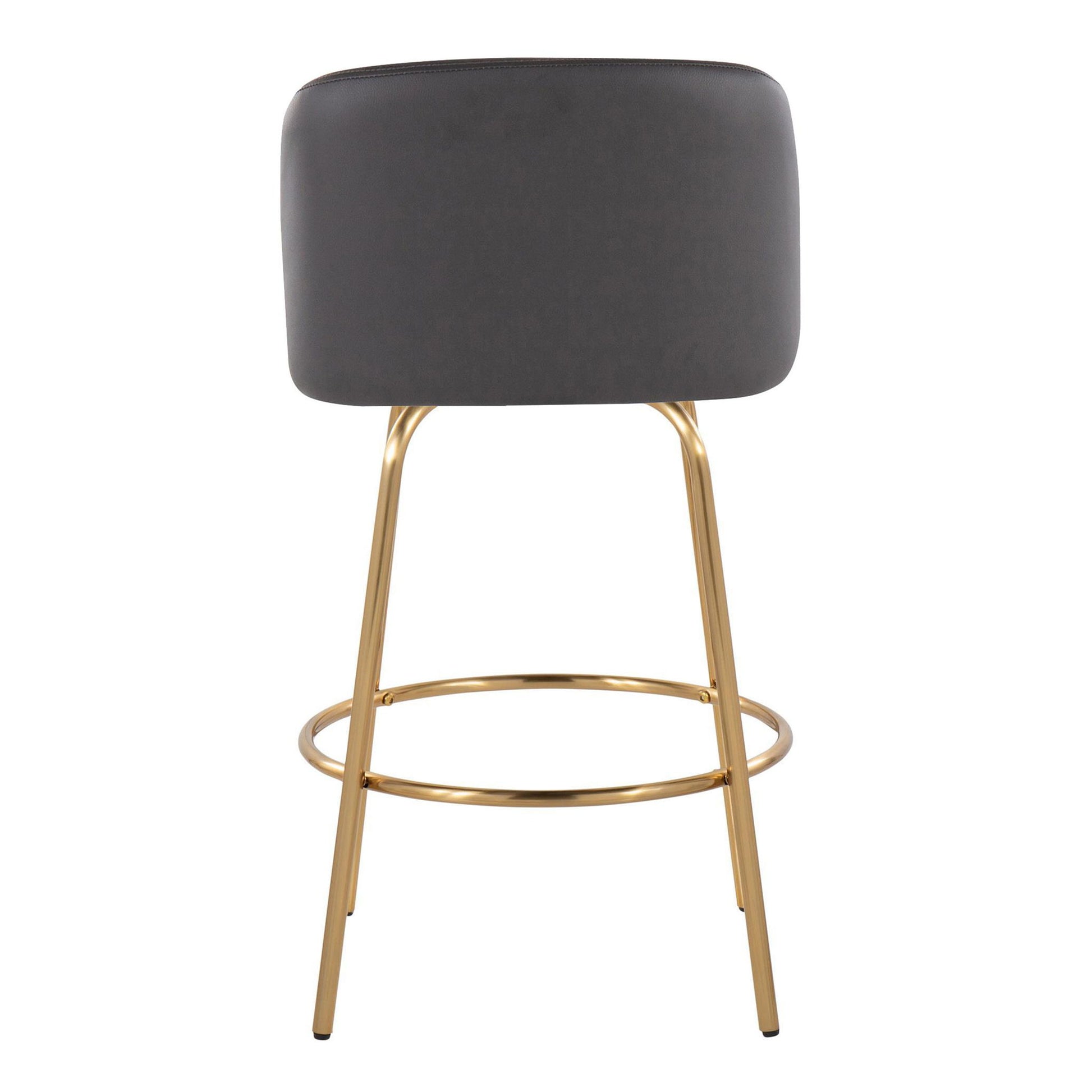 Toriano - Contemporary, Fixed Height Counter Stool With Swivel With Round Footrest (Set of 2) - Best Buy Furniture