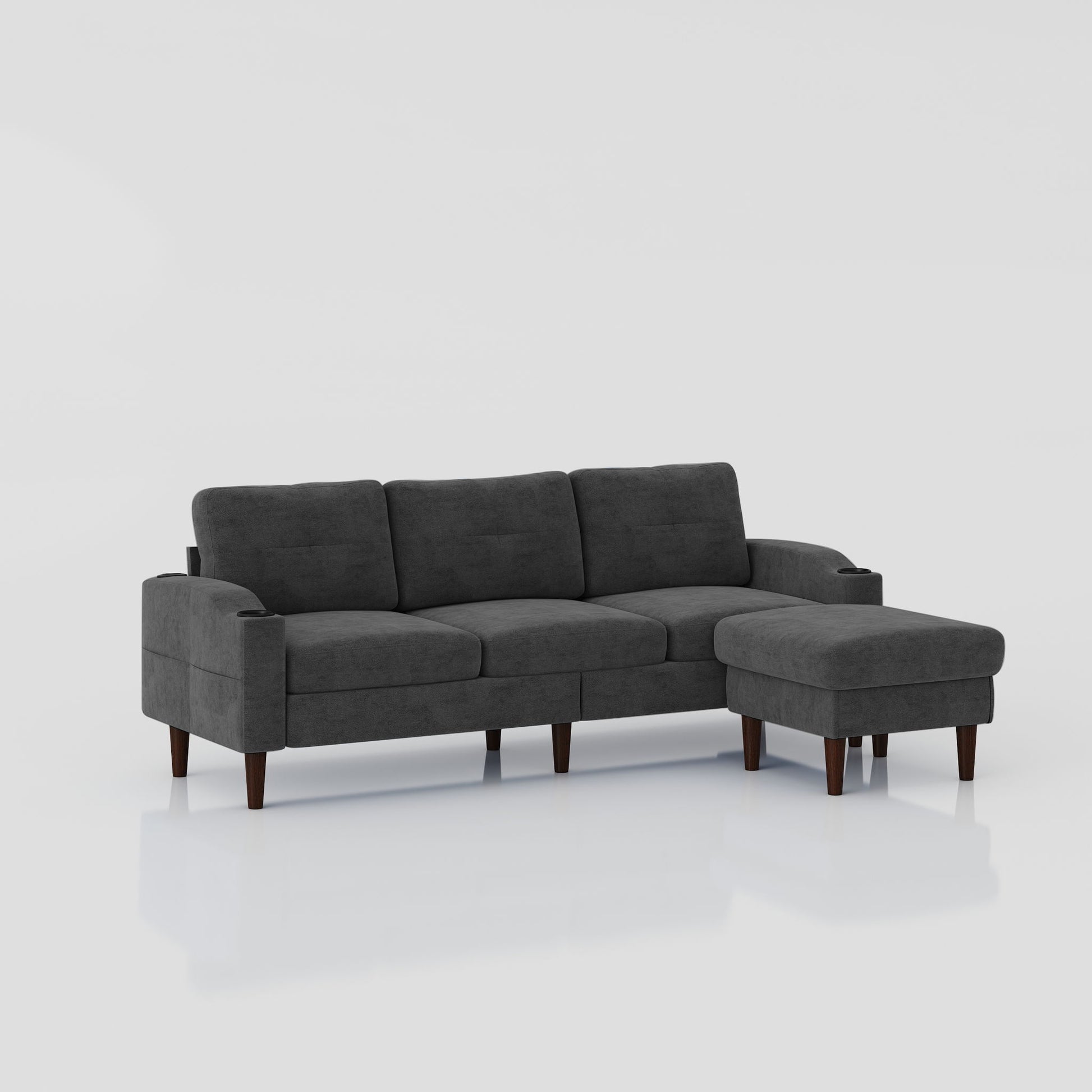 3 Seater Convertible Combination L Shaped Sofa With Footstools With Storage - Best Buy Furniture