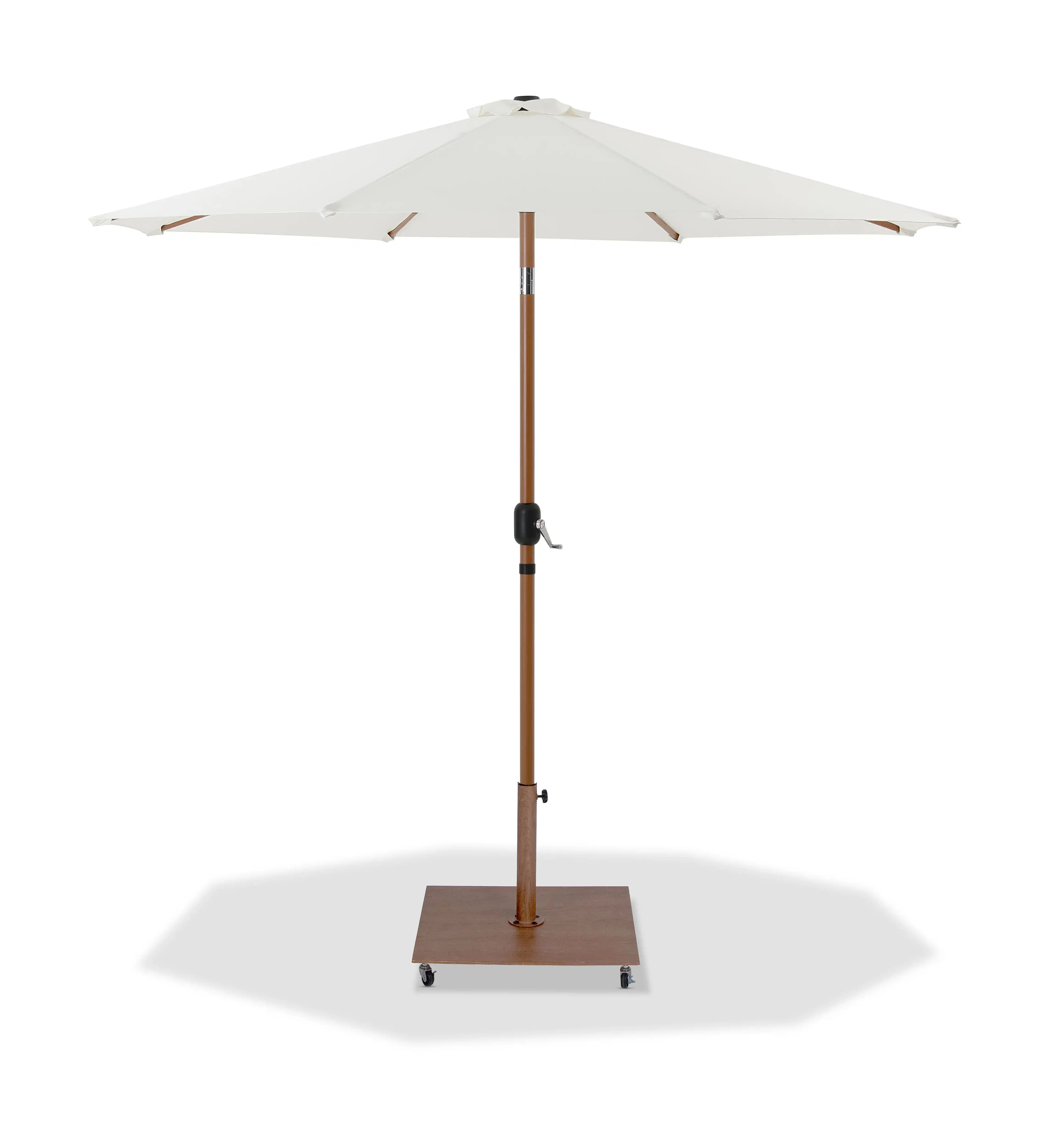 Fiji - Aluminum Patio Umbrella With Square Teak Base - Best Buy Furniture