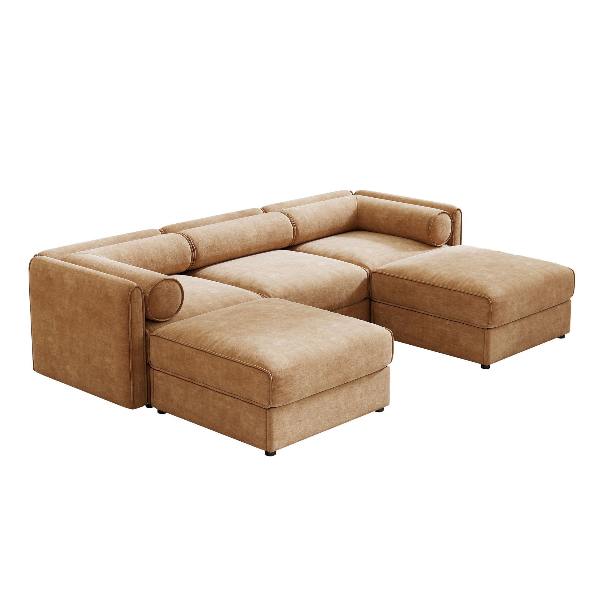 Contemporary Elegant White Chenille Sofa With Storage And Ottoman - Best Buy Furniture