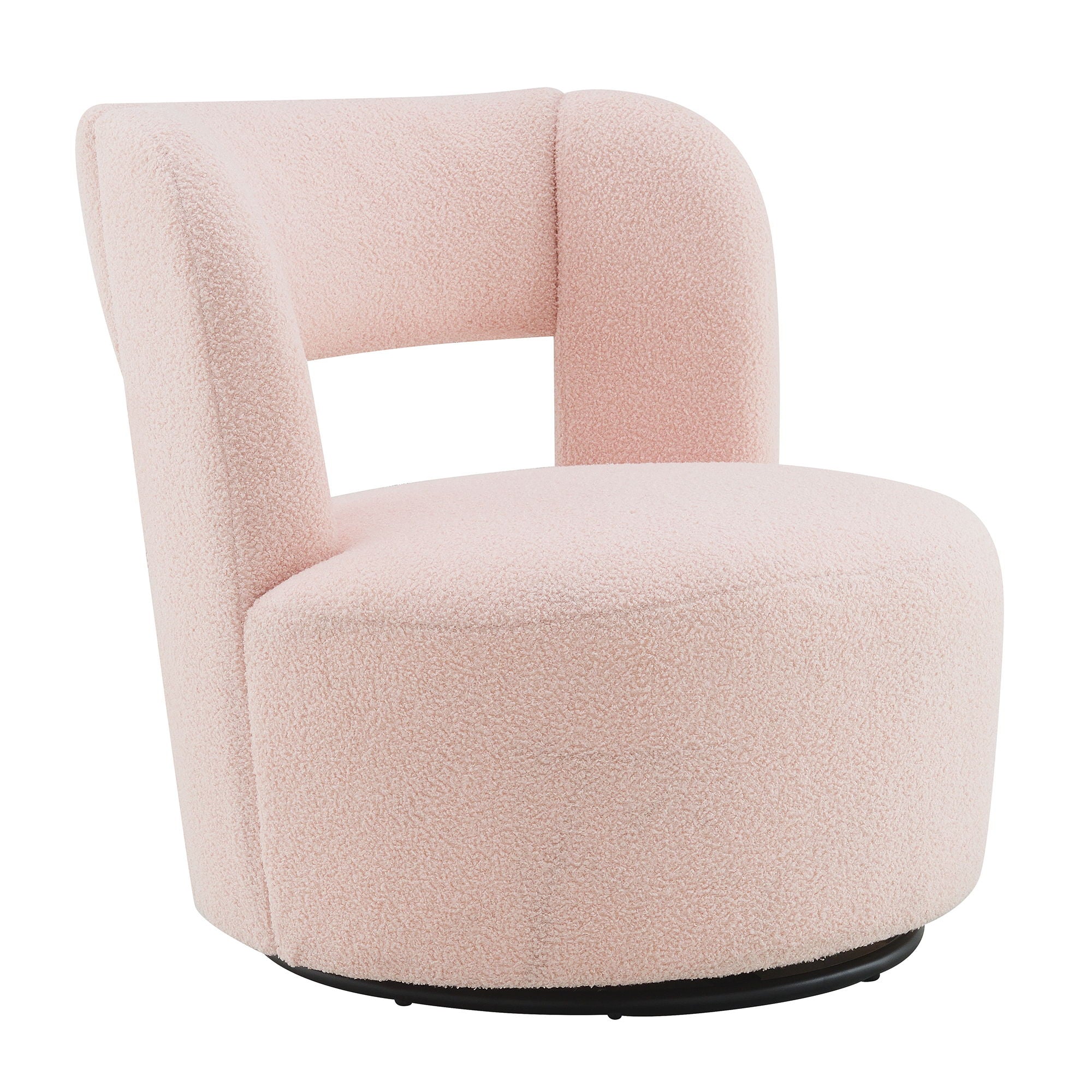 Swivel Comfy Round Barrel Chair With Soft Teddy Fabric For Living Room - Best Buy Furniture