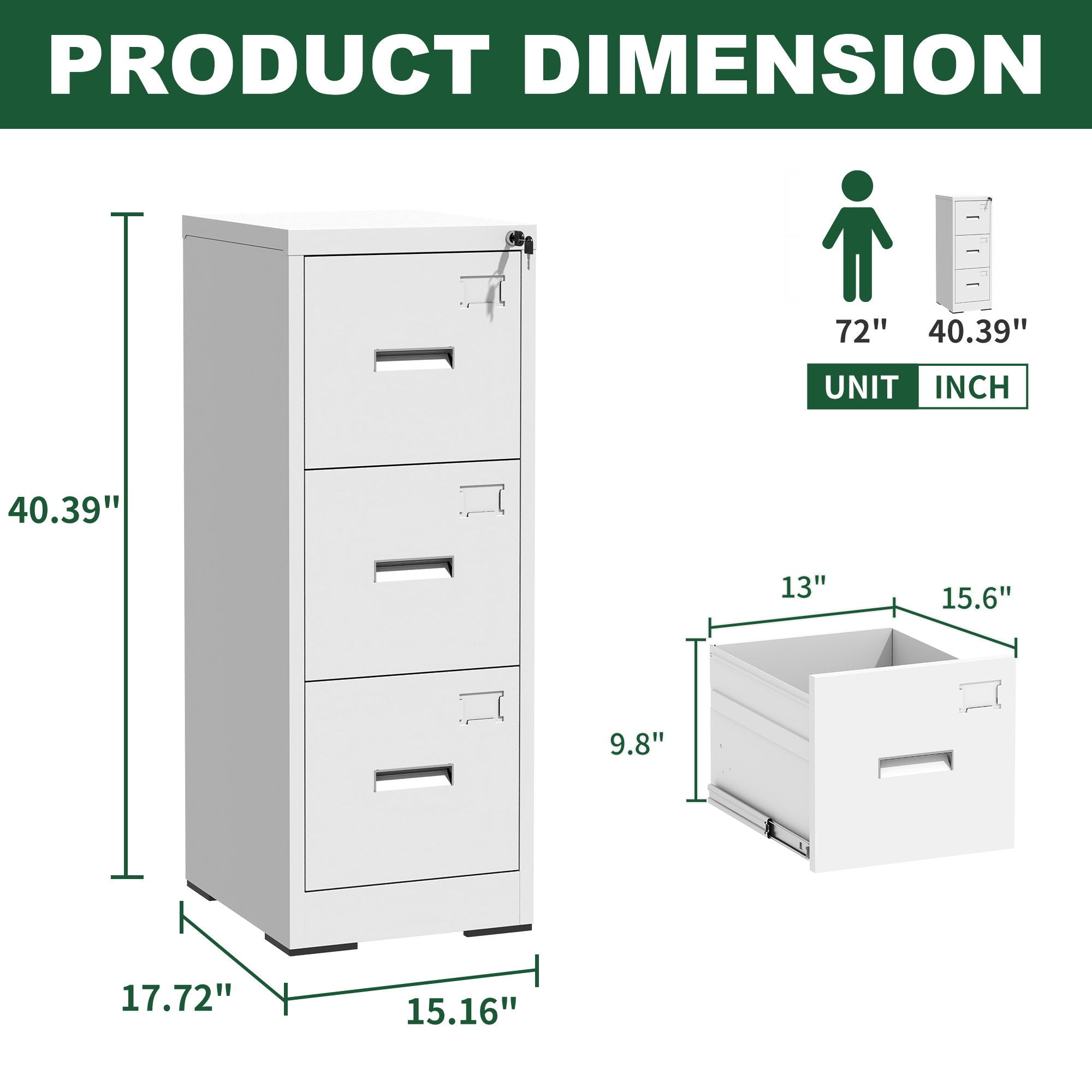 Modern Drawer Metal Vertical File Cabinet With Lock And Card Slot For Office - Best Buy Furniture