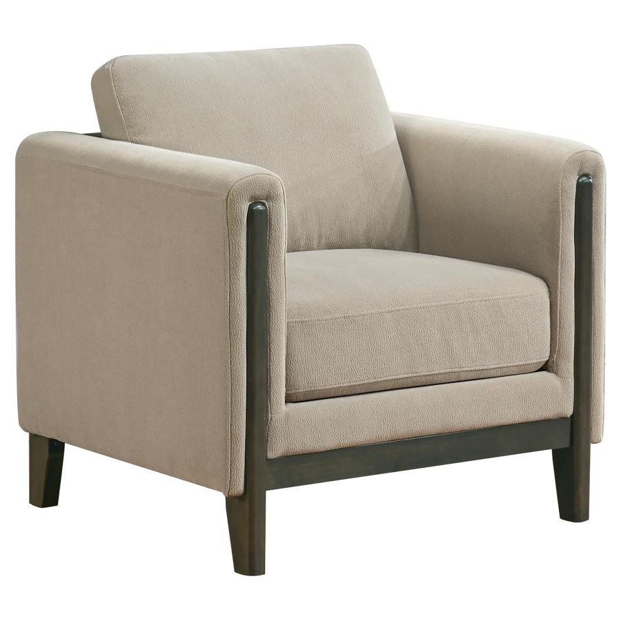 Islington - Fabric Upholstered Panel Arm Accent Chair - Taupe - Best Buy Furniture