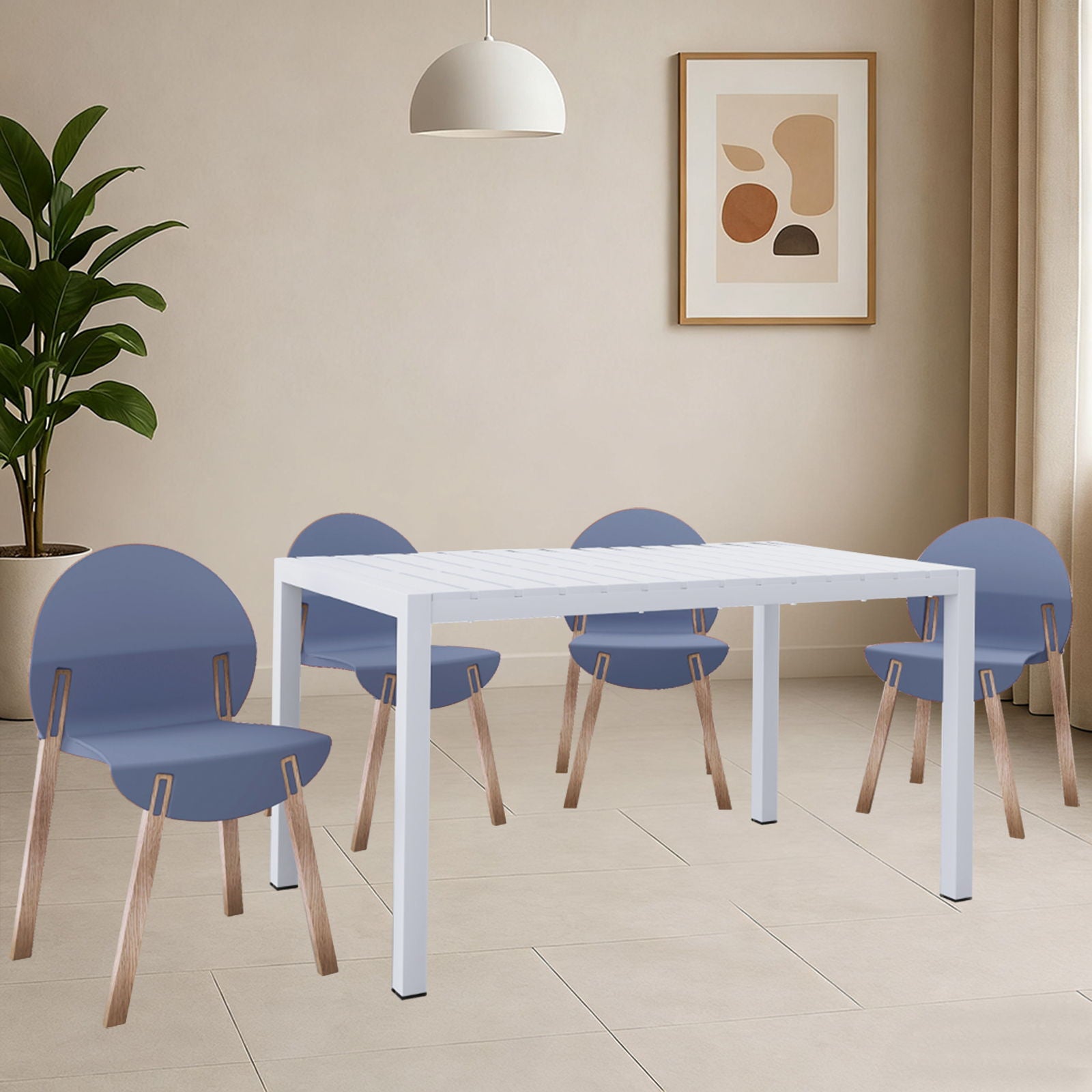 4 Piece Set Of Single Chairs With Long Table - Best Buy Furniture