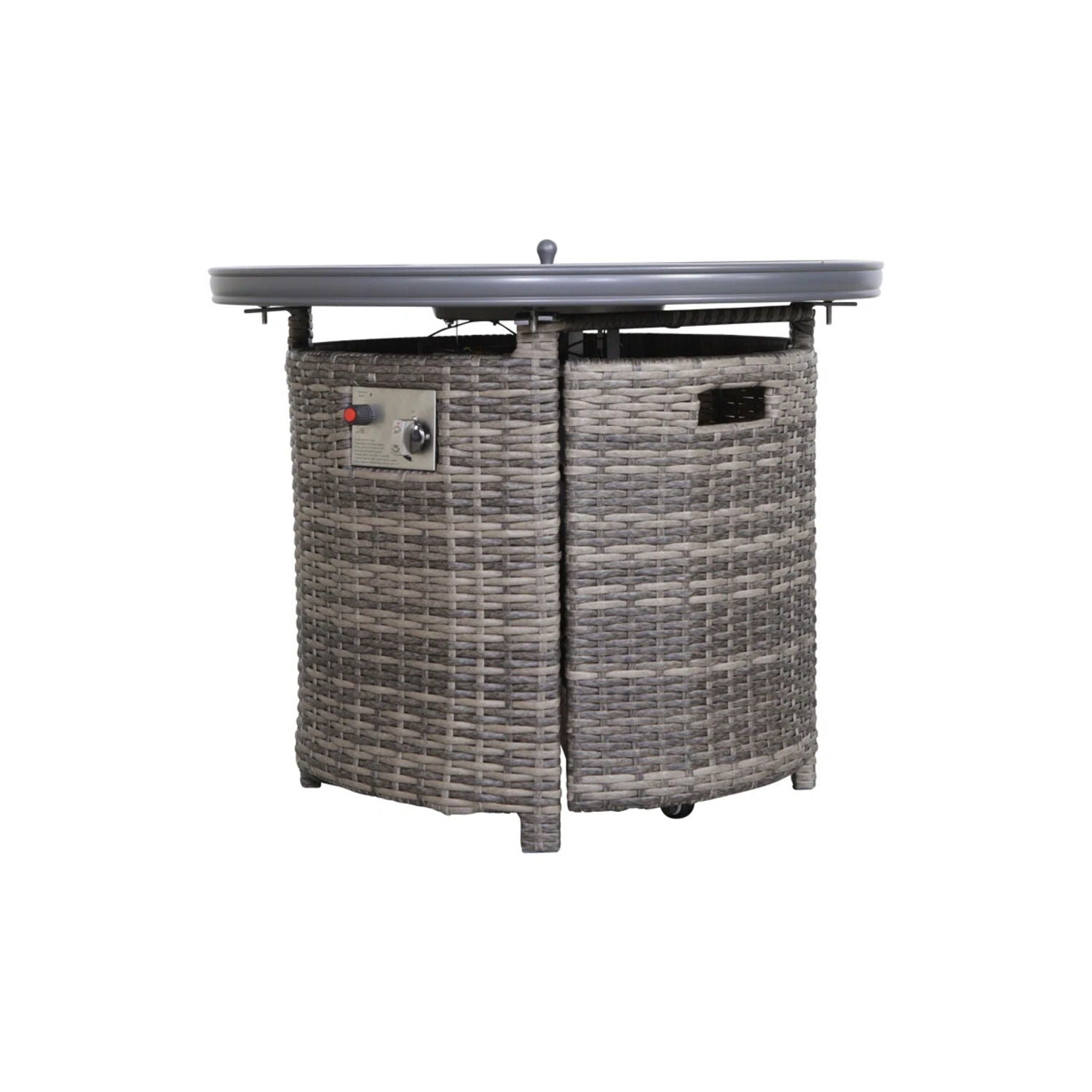 Wicker Outdoor Lounge Set With Cushions And Fire Pit - Best Buy Furniture