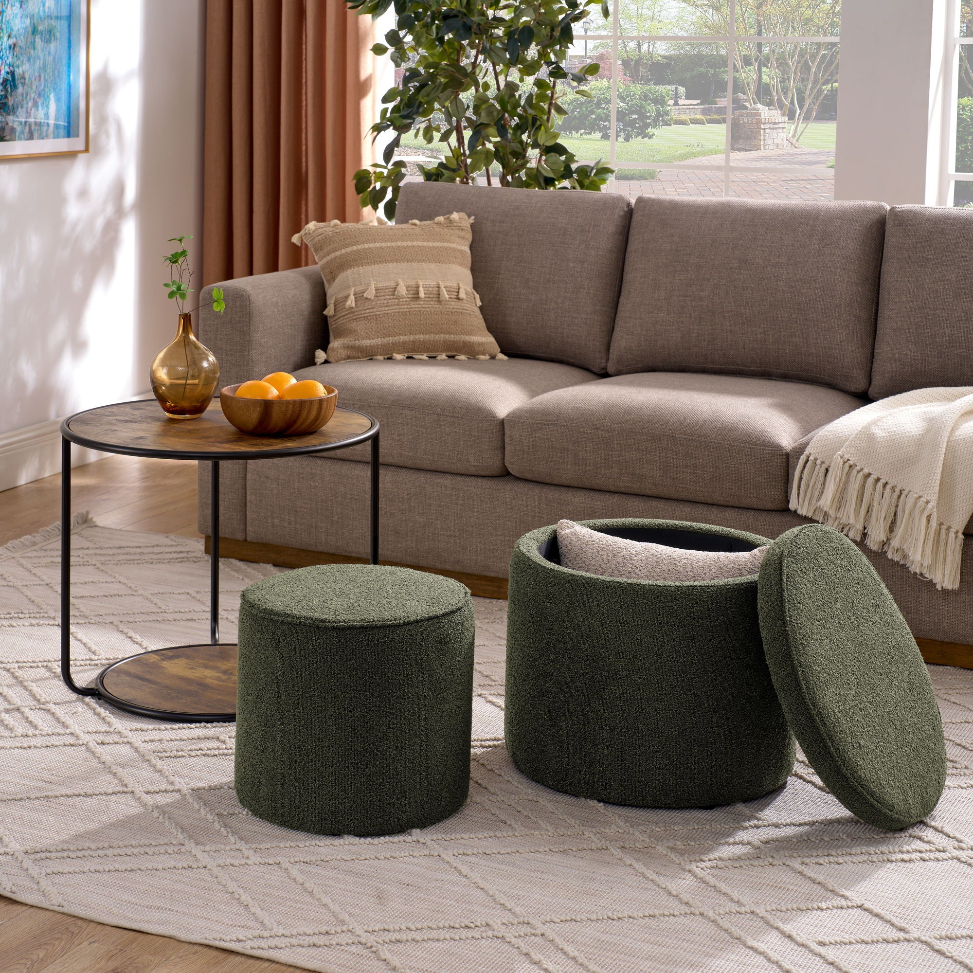 Multi Functional Ottoman And Table Set With Drum Stool - Best Buy Furniture