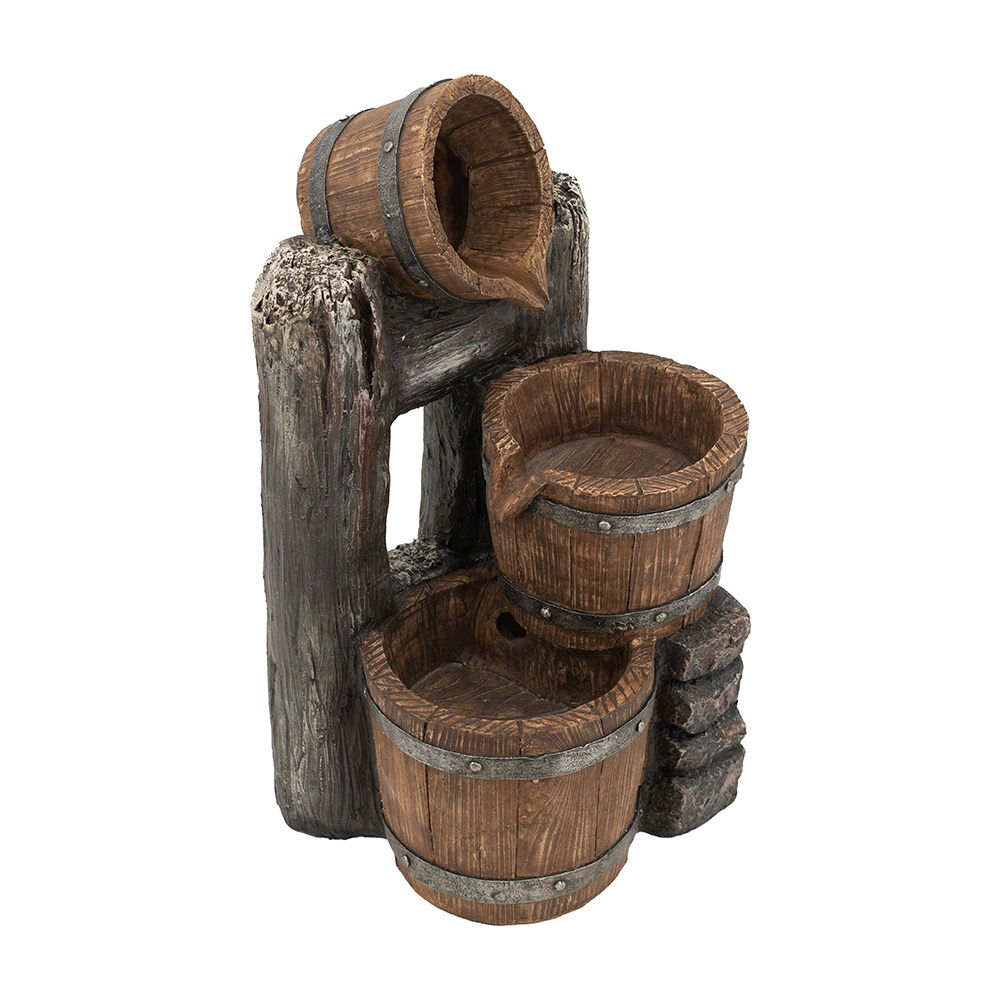 Decorative 3 Tier Bucket Fountain With Lights And Pump - Brown - Best Buy Furniture