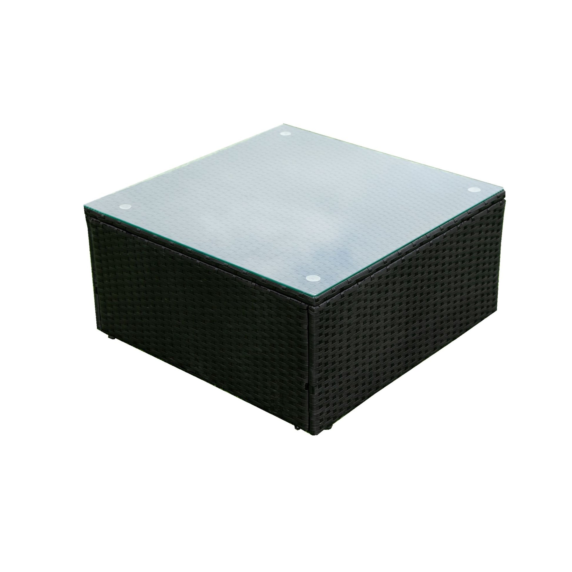 5 Pieces Rattan Sectional Outdoor Furniture Cushioned U Sof Set With 2 Pillow - Black / Blue - Best Buy Furniture