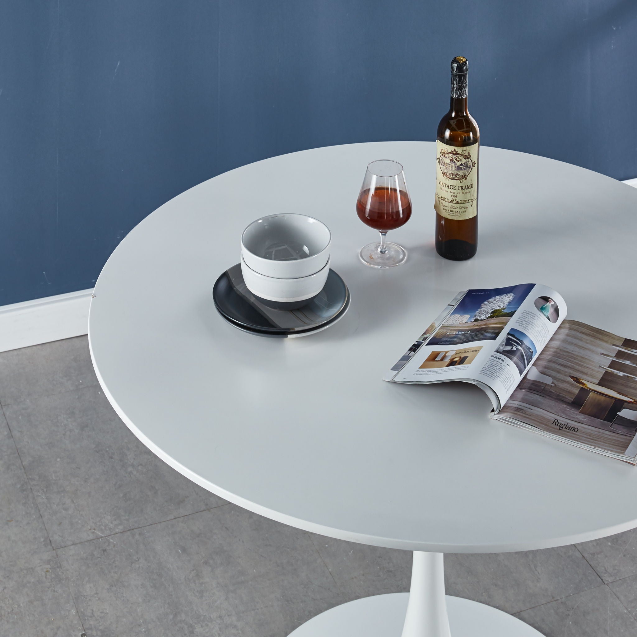 Tulip Table Mid-Century Dining Table With Round MDF Table Top, Pedestal Dining Table, End Table Leisure Coffee Table - Best Buy Furniture
