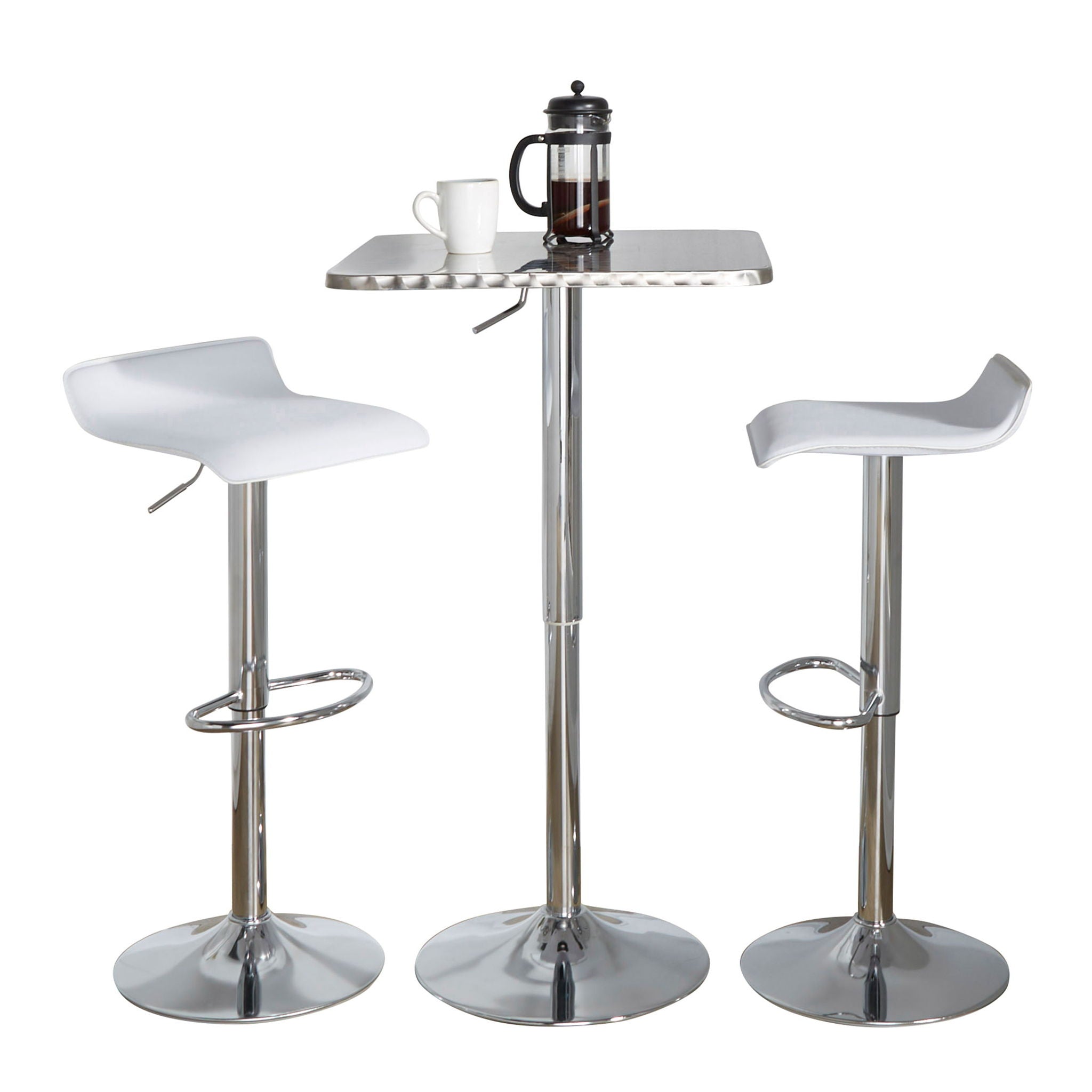 Ale - 3 Piece Bar Set Bistro Square Contemporary Adjustable Oval Footrest - Best Buy Furniture