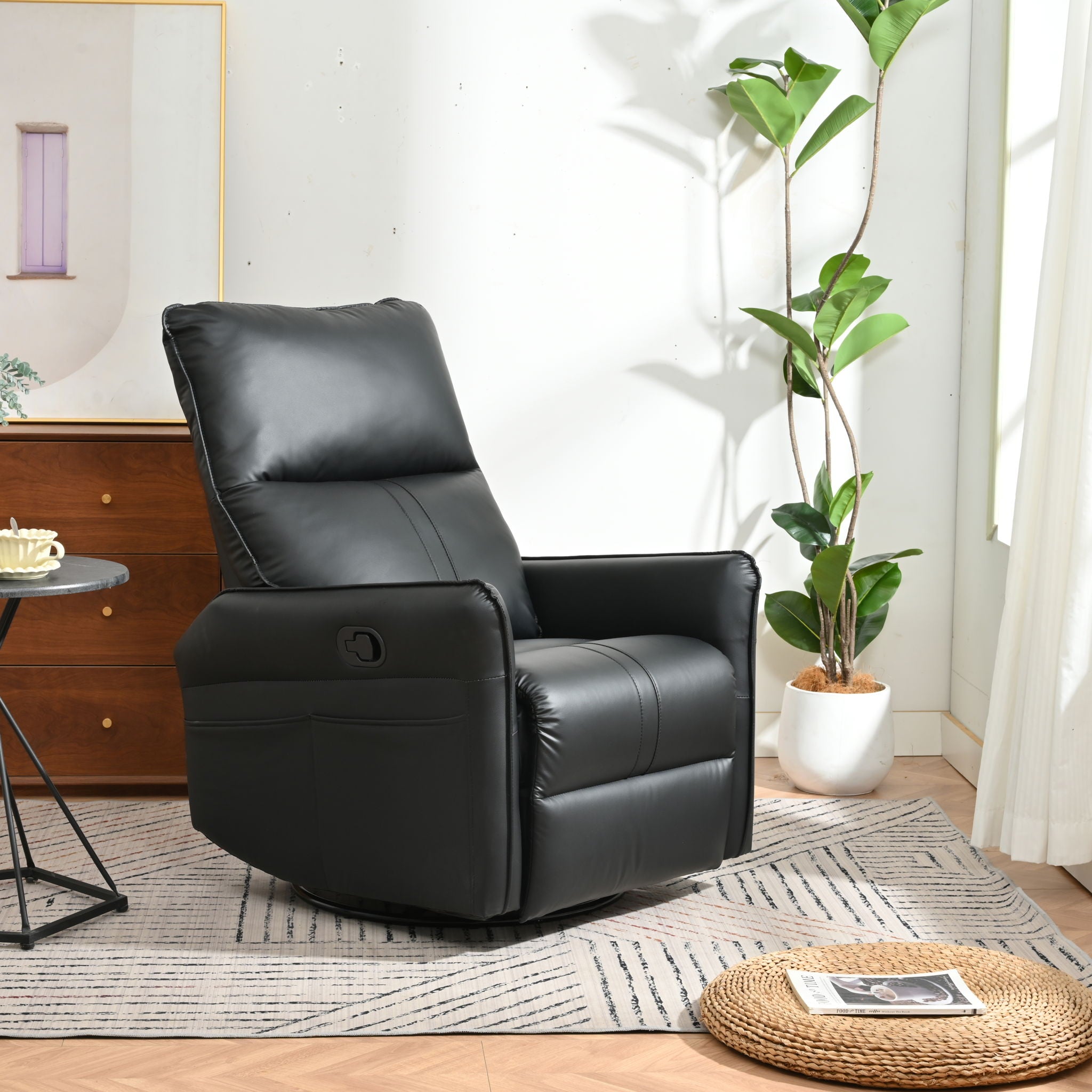 360° Modern Small Rocking Swivel Recliner Chair With Side Pocket - Best Buy Furniture