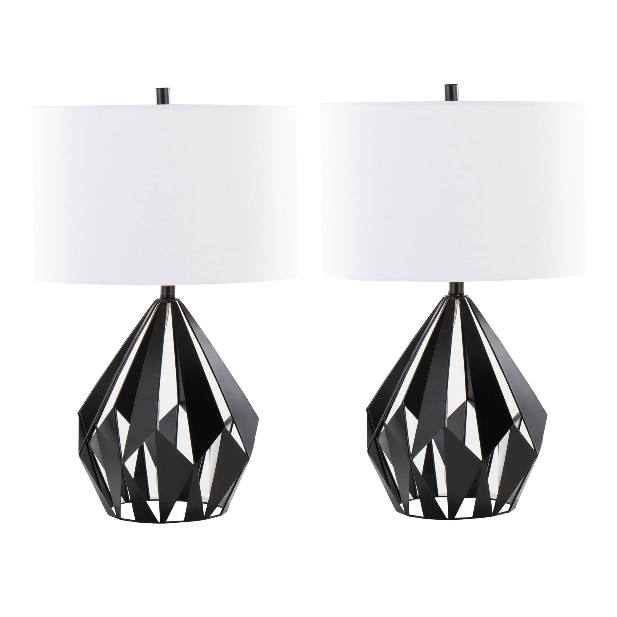 Geo - Me Tri Contemporary Table Lamp (Set of 2) - Matte Black / White - Best Buy Furniture