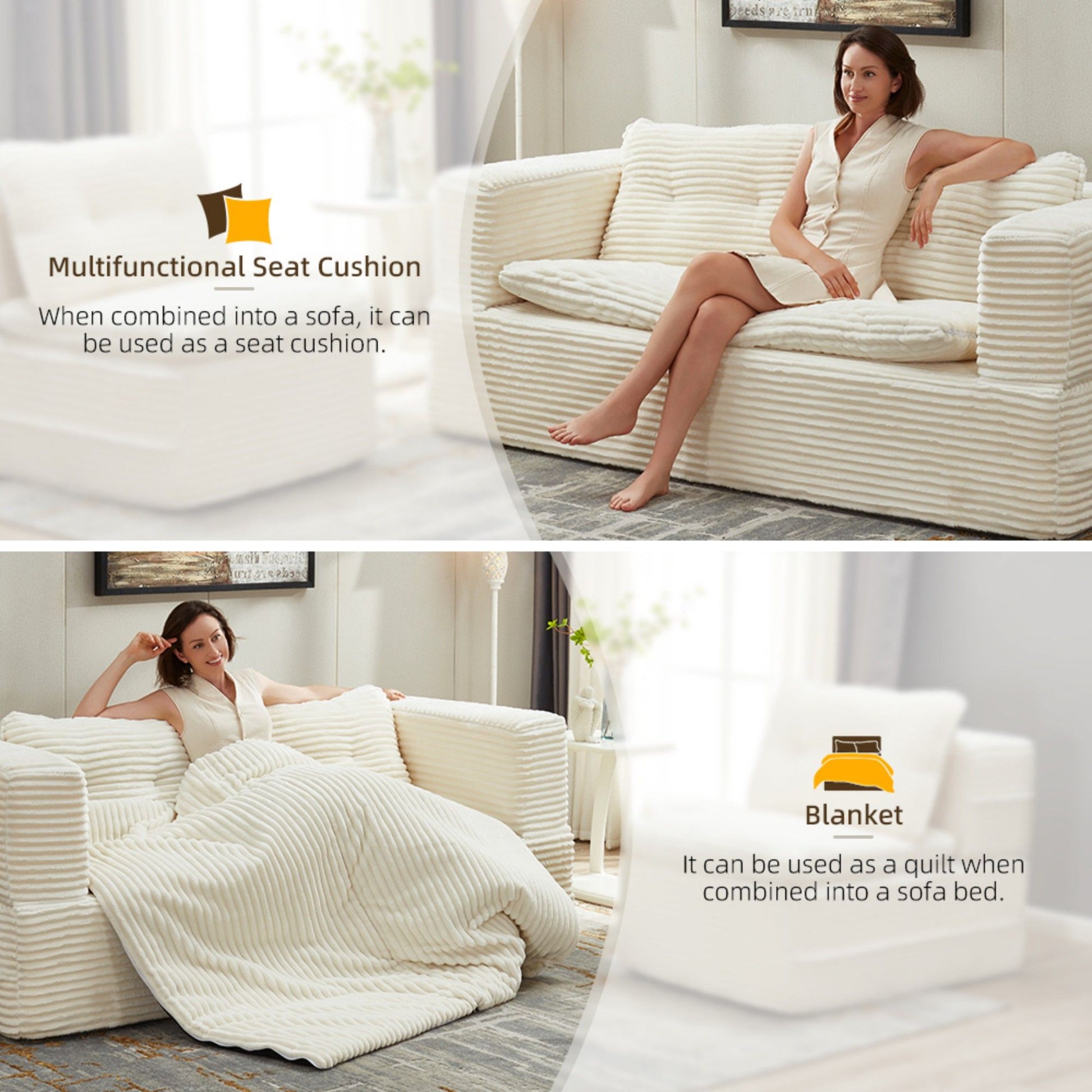 Multi Functional Sectional Sofa Bed With Independent Chaise Lounge And Functional Blanket - Best Buy Furniture