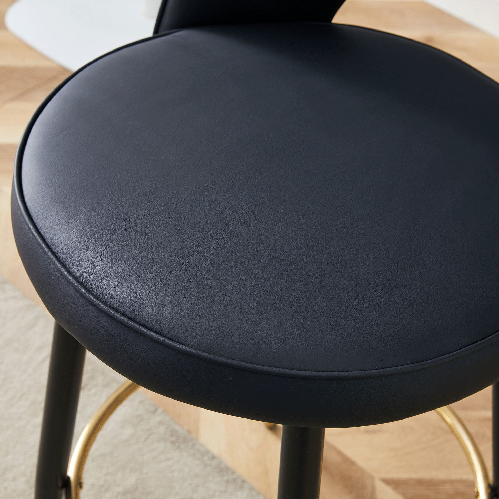 Modern Upholstered 360° Rotatable Bar Chair With Metal Legs For Dining Room (Set of 2) - Best Buy Furniture