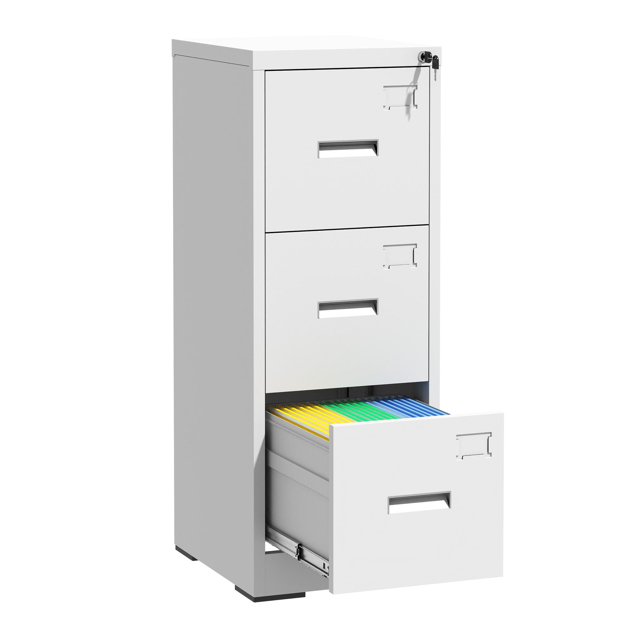 Modern Drawer Metal Vertical File Cabinet With Lock And Card Slot For Office - Best Buy Furniture