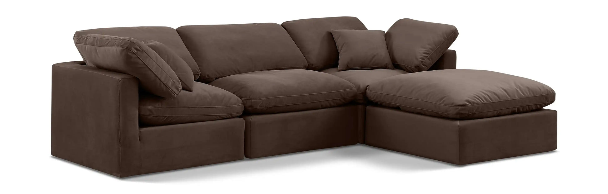 Indulge - Velvet 4 Piece Modular Sectional With Chaise - Best Buy Furniture