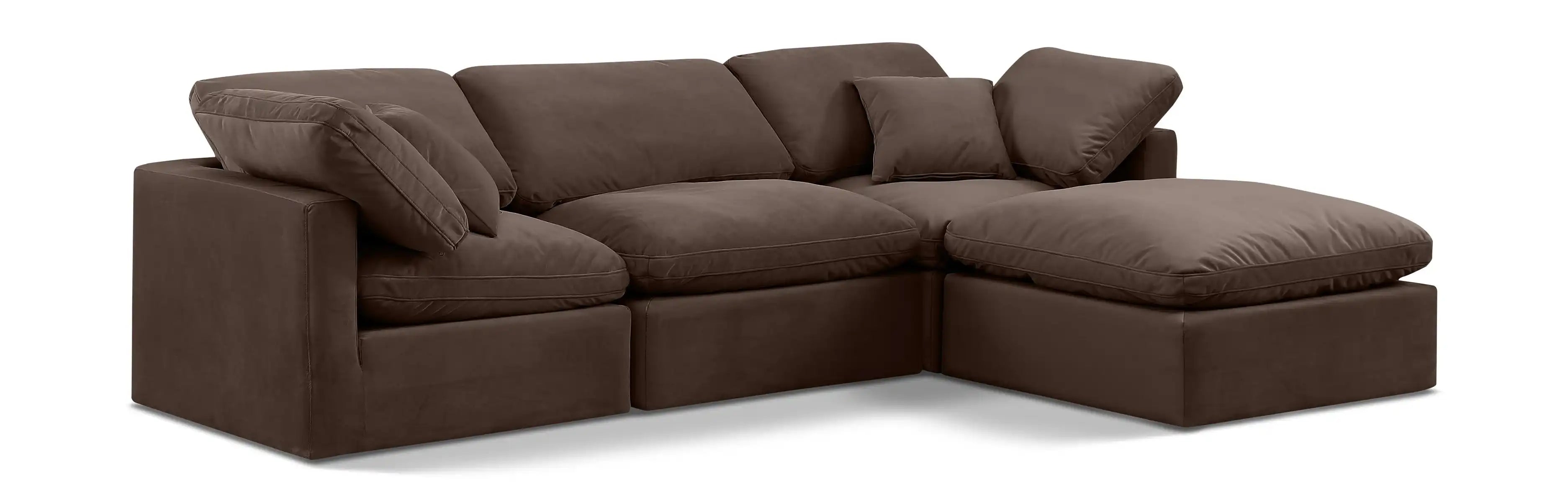 Indulge - Velvet 4 Piece Modular Sectional With Chaise - Best Buy Furniture