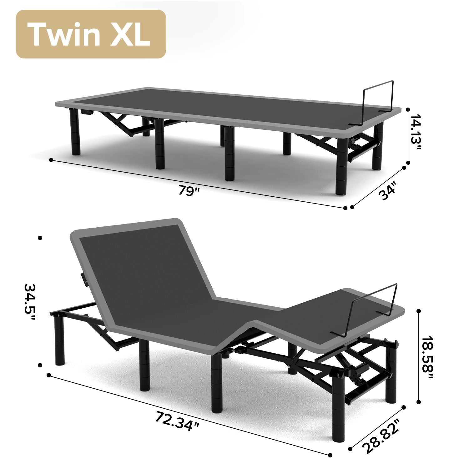Adjustable Bed Frame With Massage Head & Foot Incline, Wireless Remote, USB Ports, LED Night Light - Best Buy Furniture