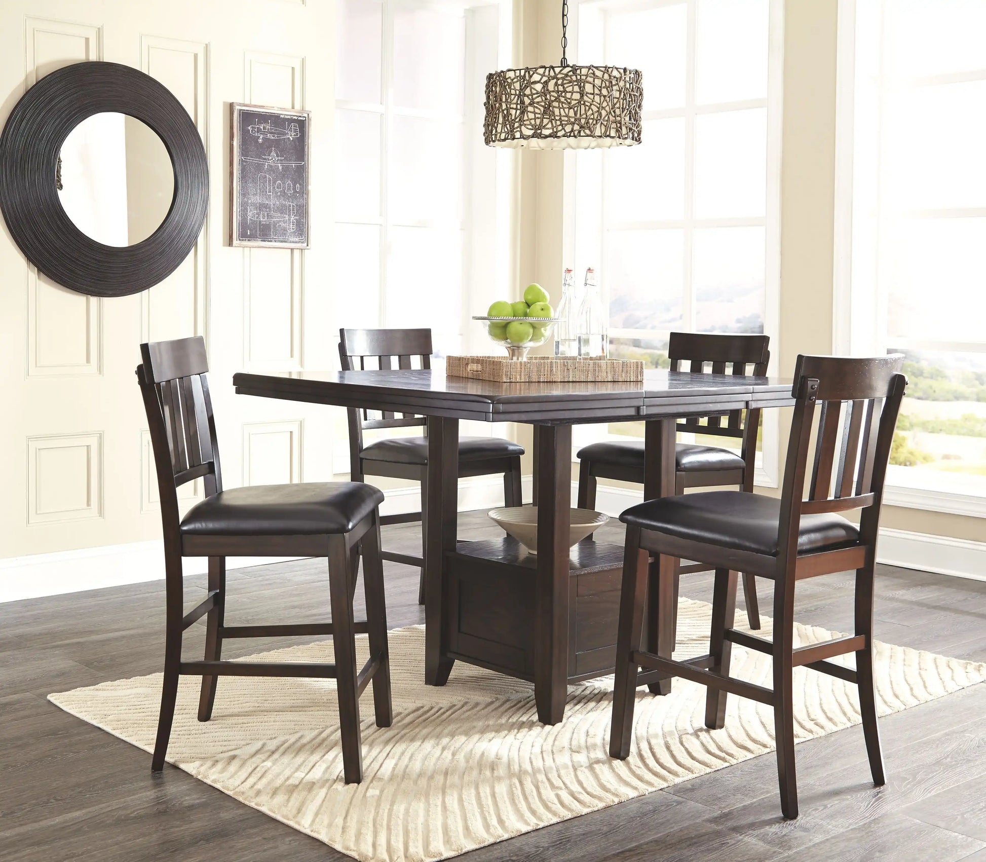 Haddigan - Upholstered Barstool (Set of 2) - Dark Brown - Best Buy Furniture